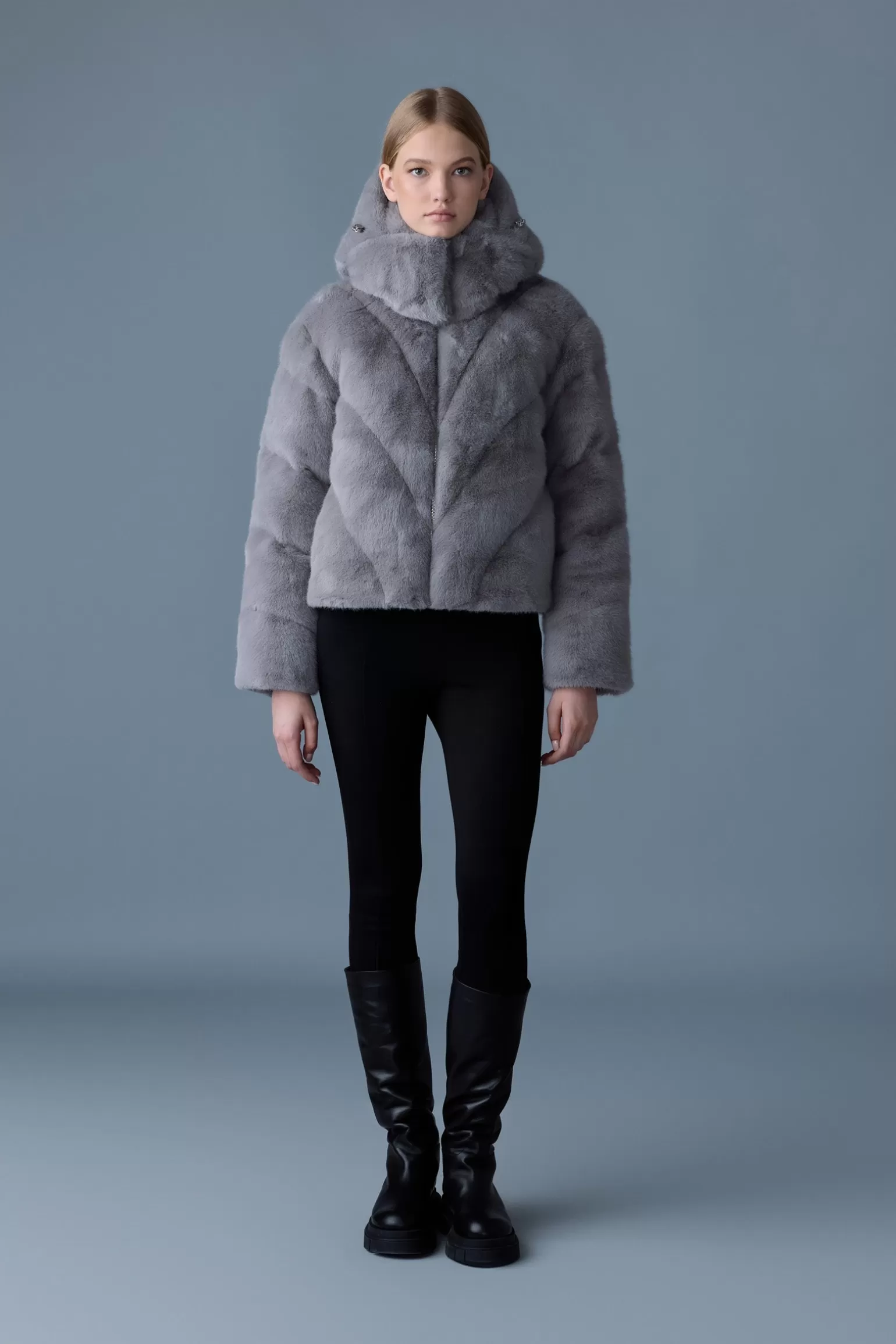 Mackage ANIK Brushed faux-fur down jacket Carbon Shop