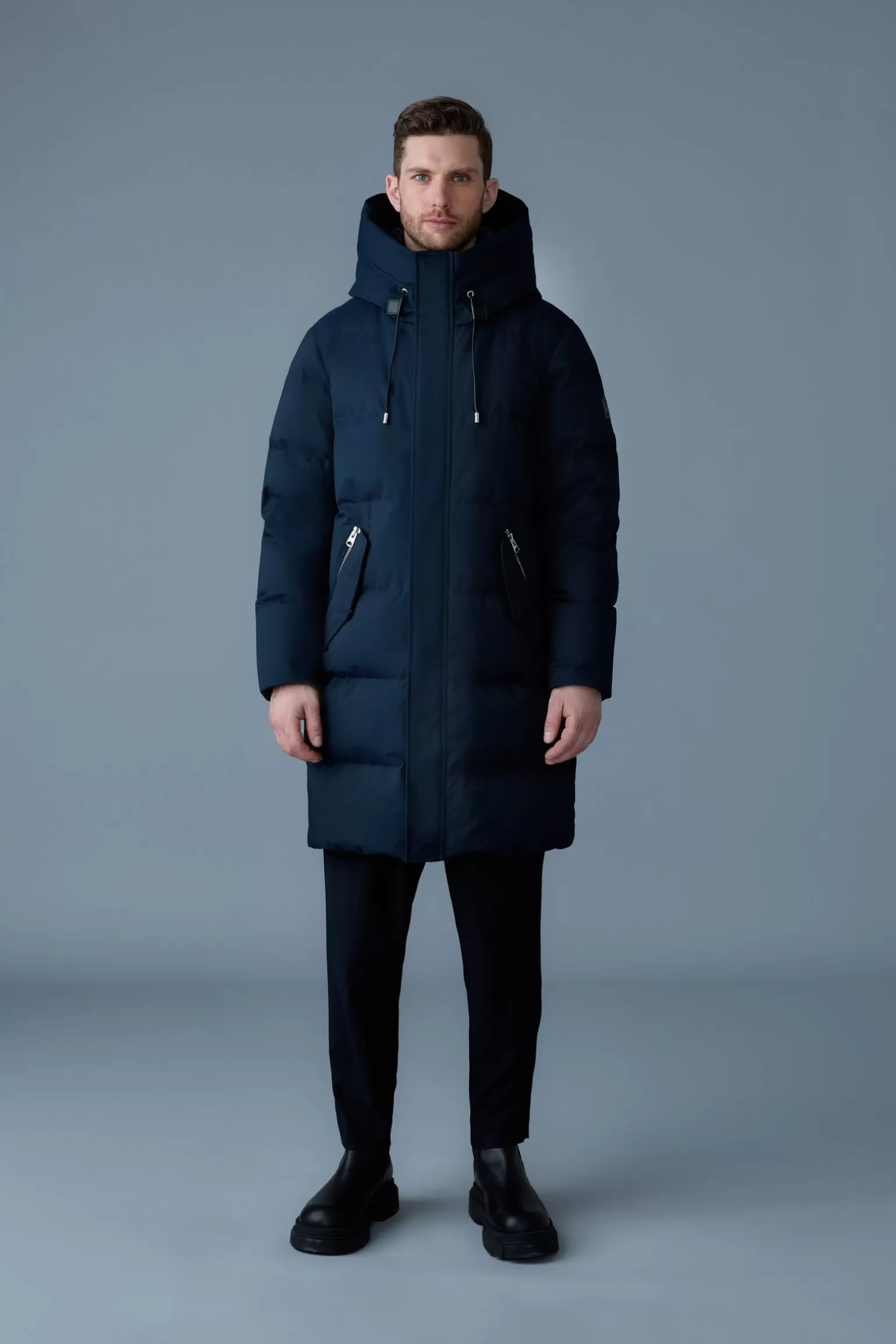 Mackage ANTOINE 2-in-1 recycled down parka with removable bib Navy Cheap