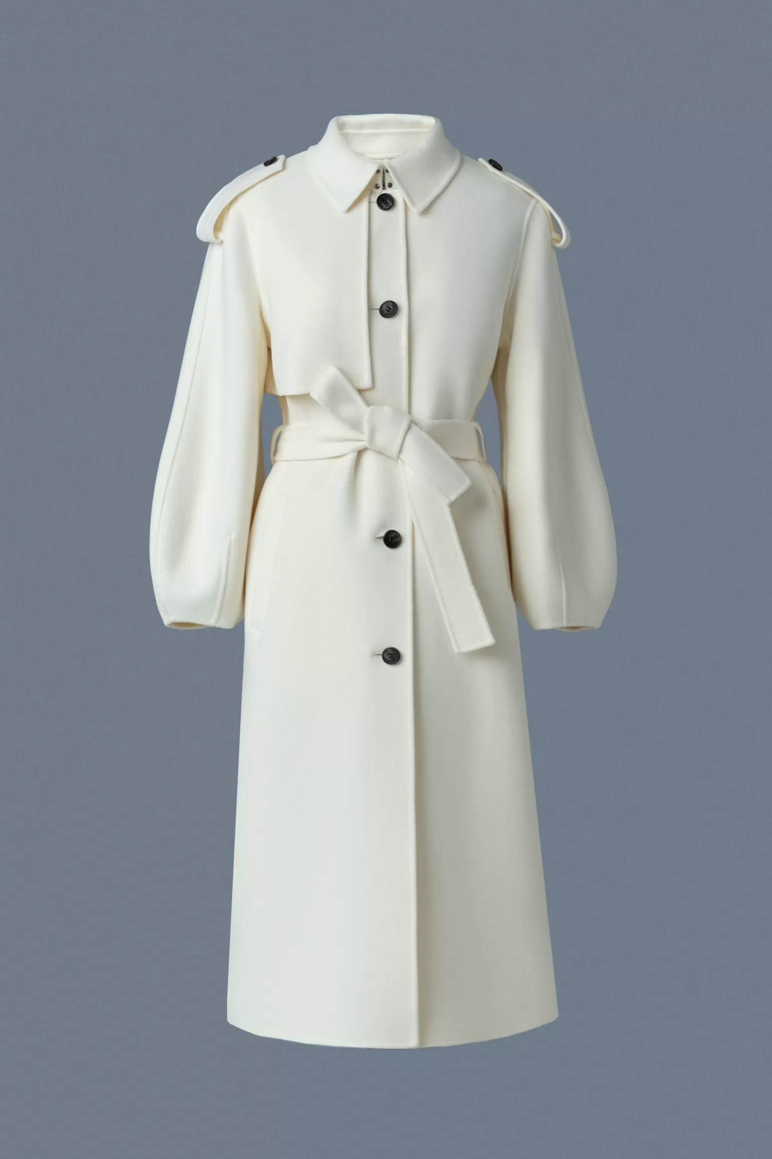 Mackage CEYLA Double-Face Wool Coat with Sash Belt Cream Cheap