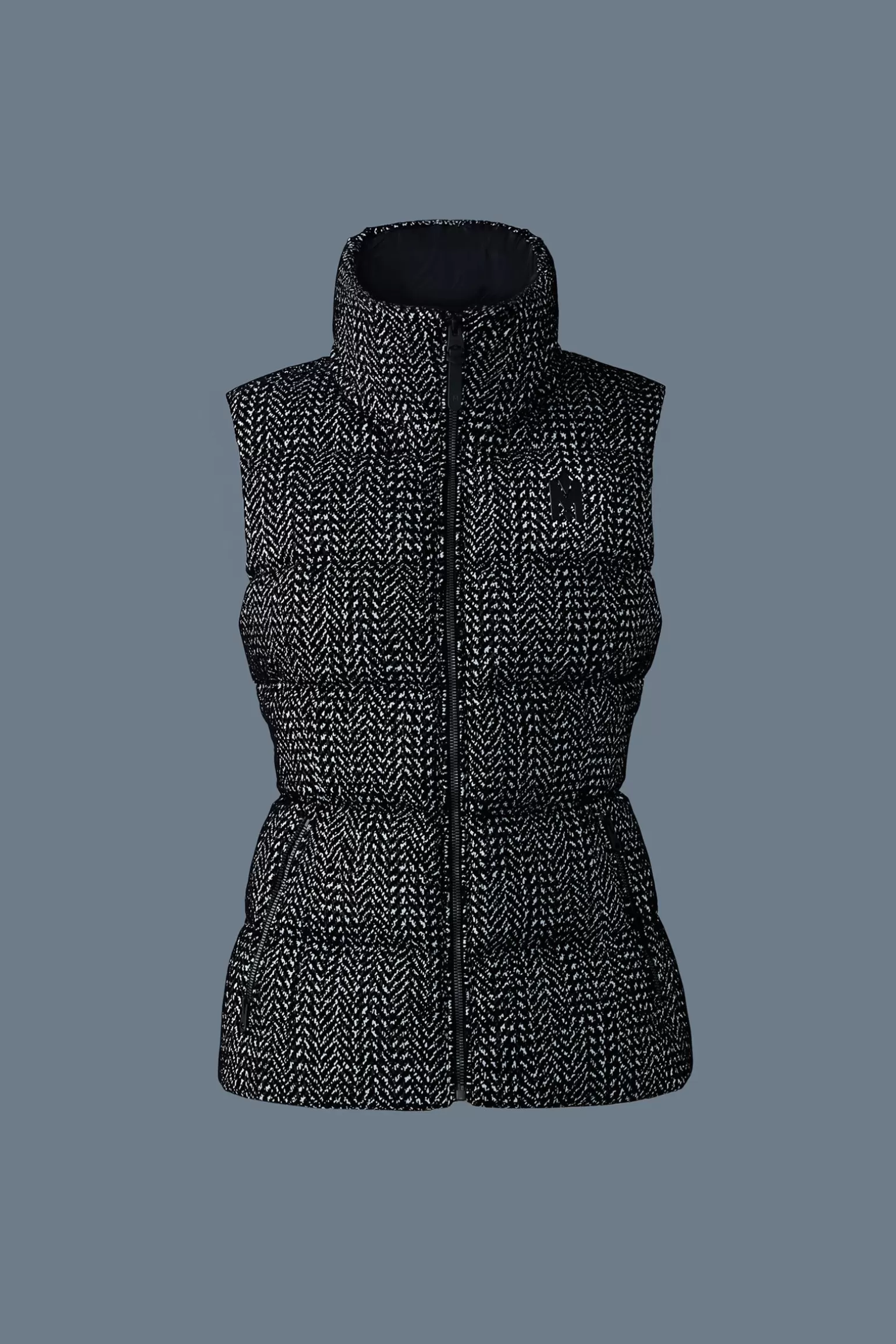 Mackage CHAYA-FLP Flocked light down vest Black-White Shop