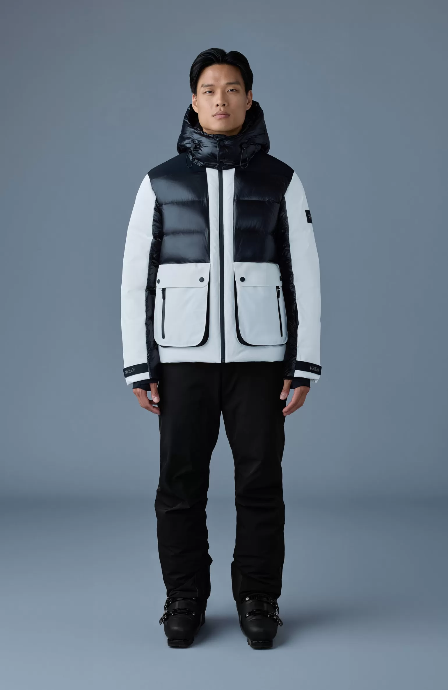 Mackage CODY Down ski jacket with hood Black-White Shop