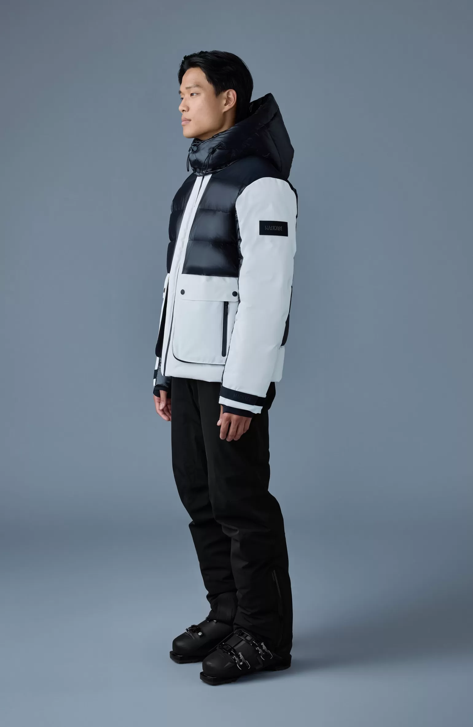 Mackage CODY Down ski jacket with hood Black-White Shop