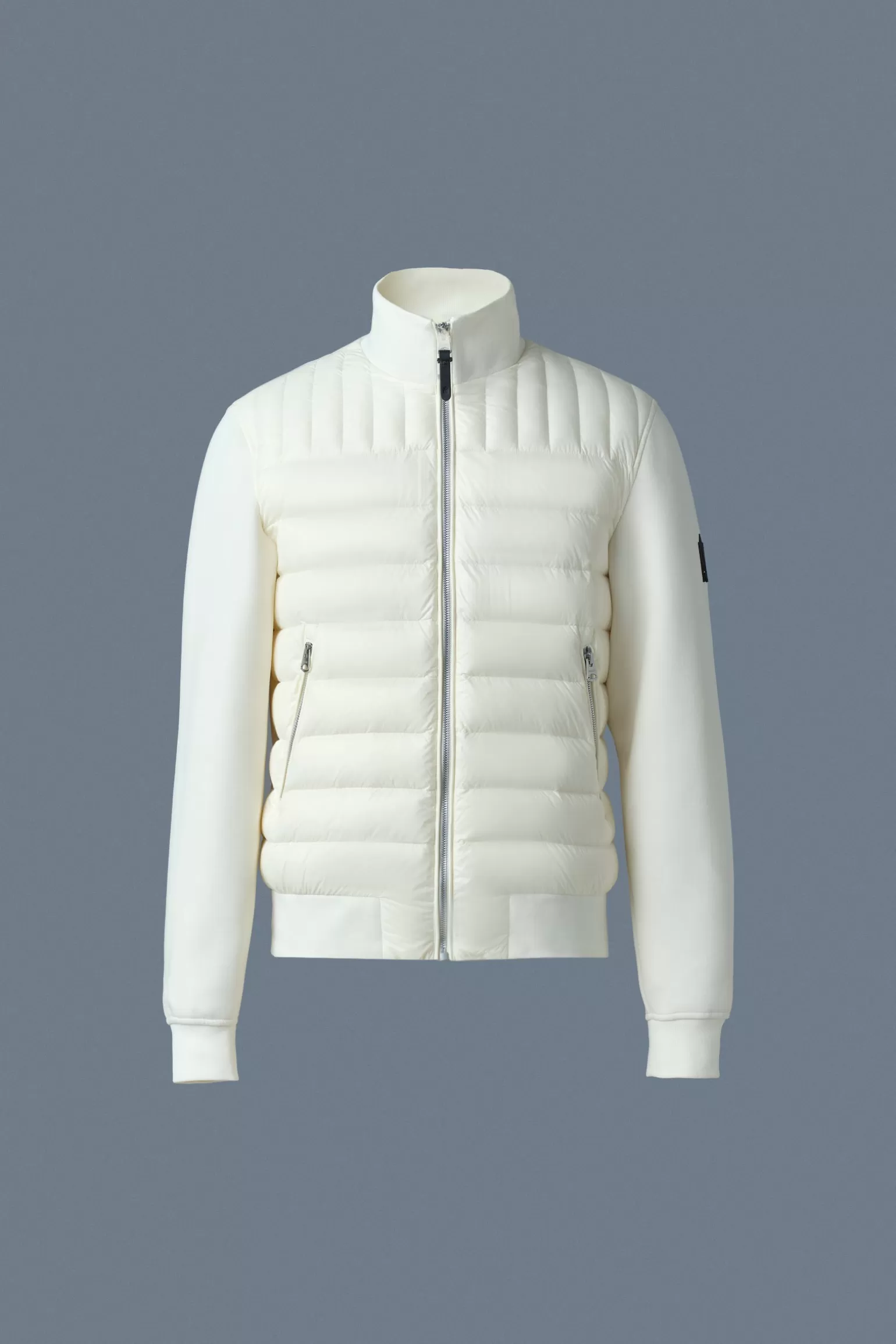 Mackage COLLIN-R Nano Down Mixed Media Bomber Jacket Cream Best