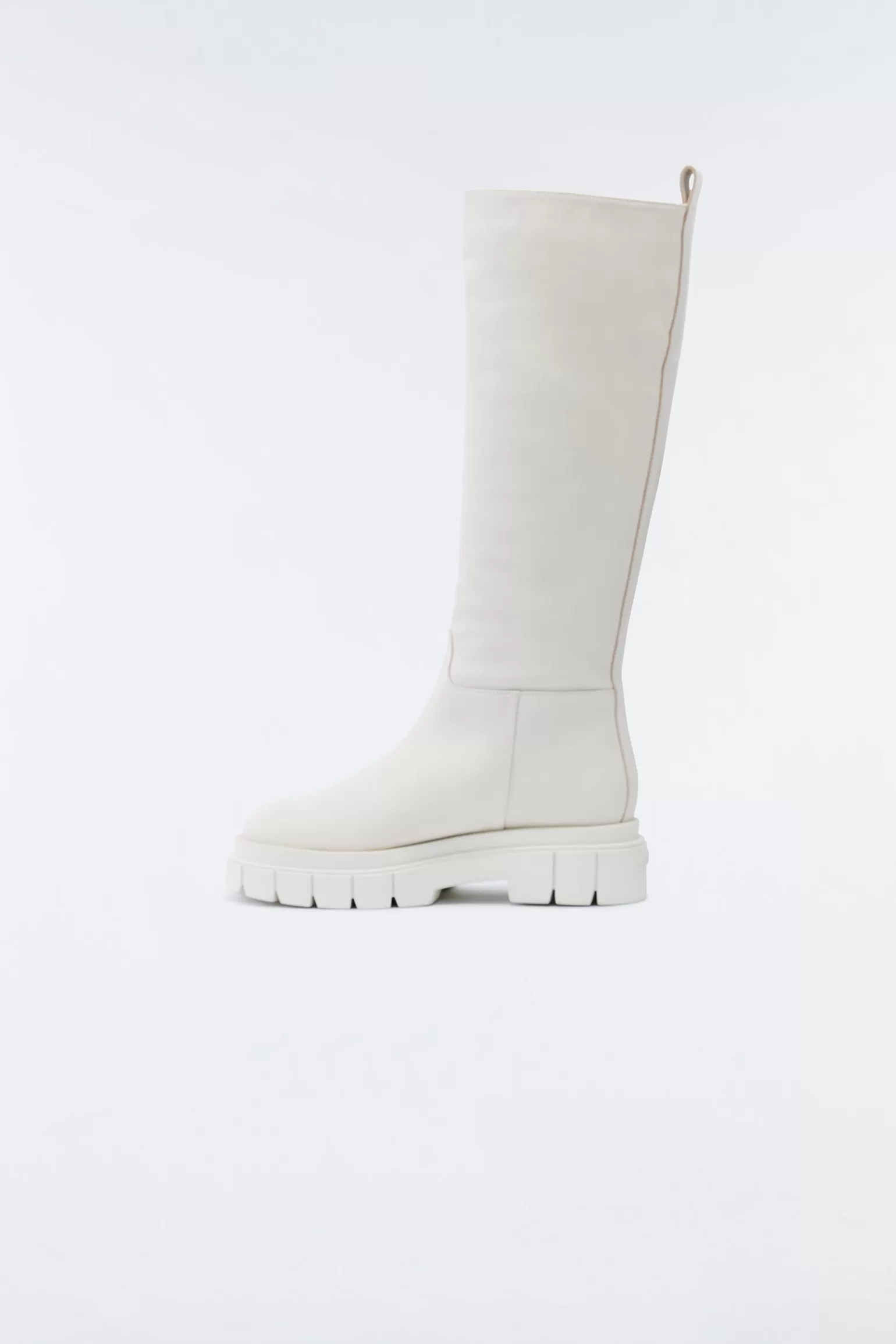Mackage COMMANDER shearling-lined lug sole (R) Leather boot for women Cream Store