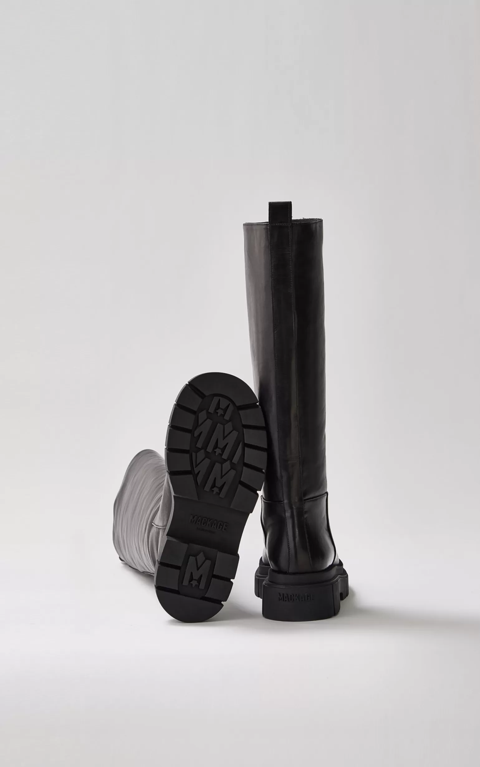 Mackage COMMANDER shearling-lined lug sole (R) Leather boot for women Black Best