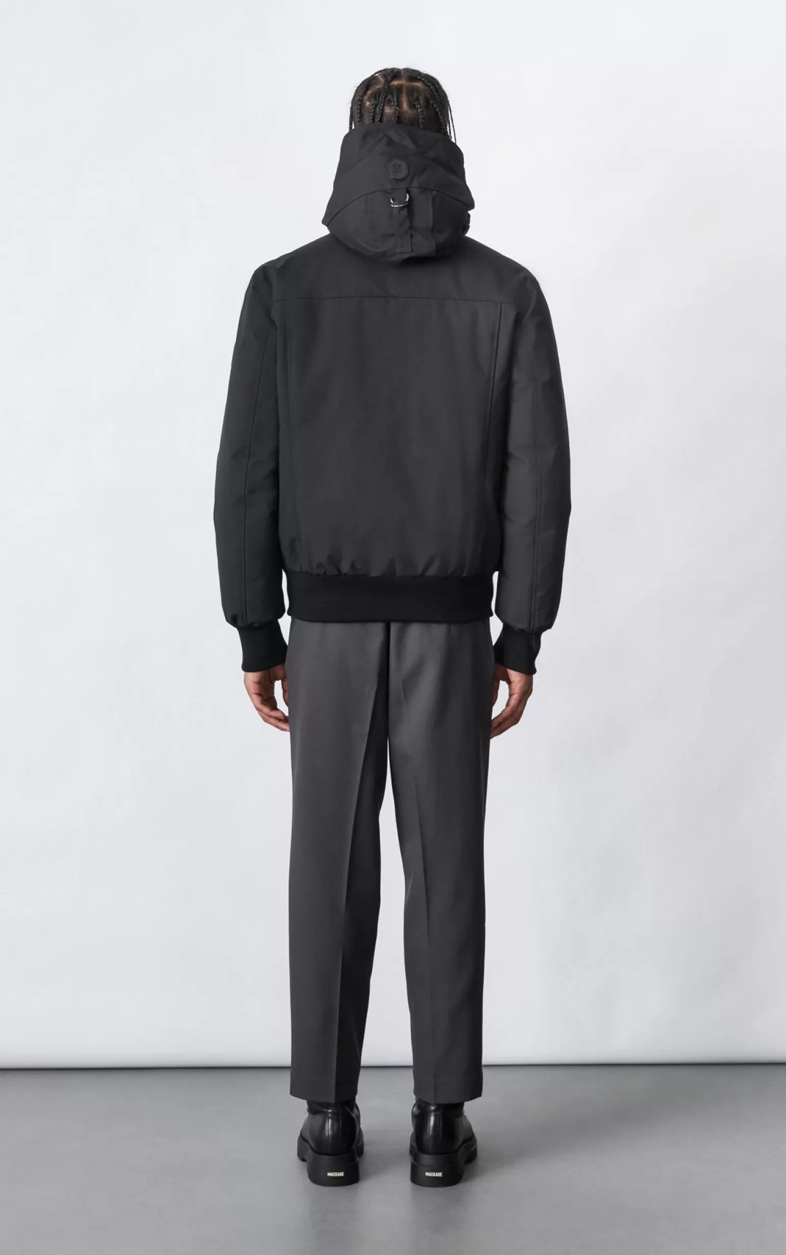 Mackage DIXON 2-In-1 down bomber jacket with hooded bib for men Black Outlet