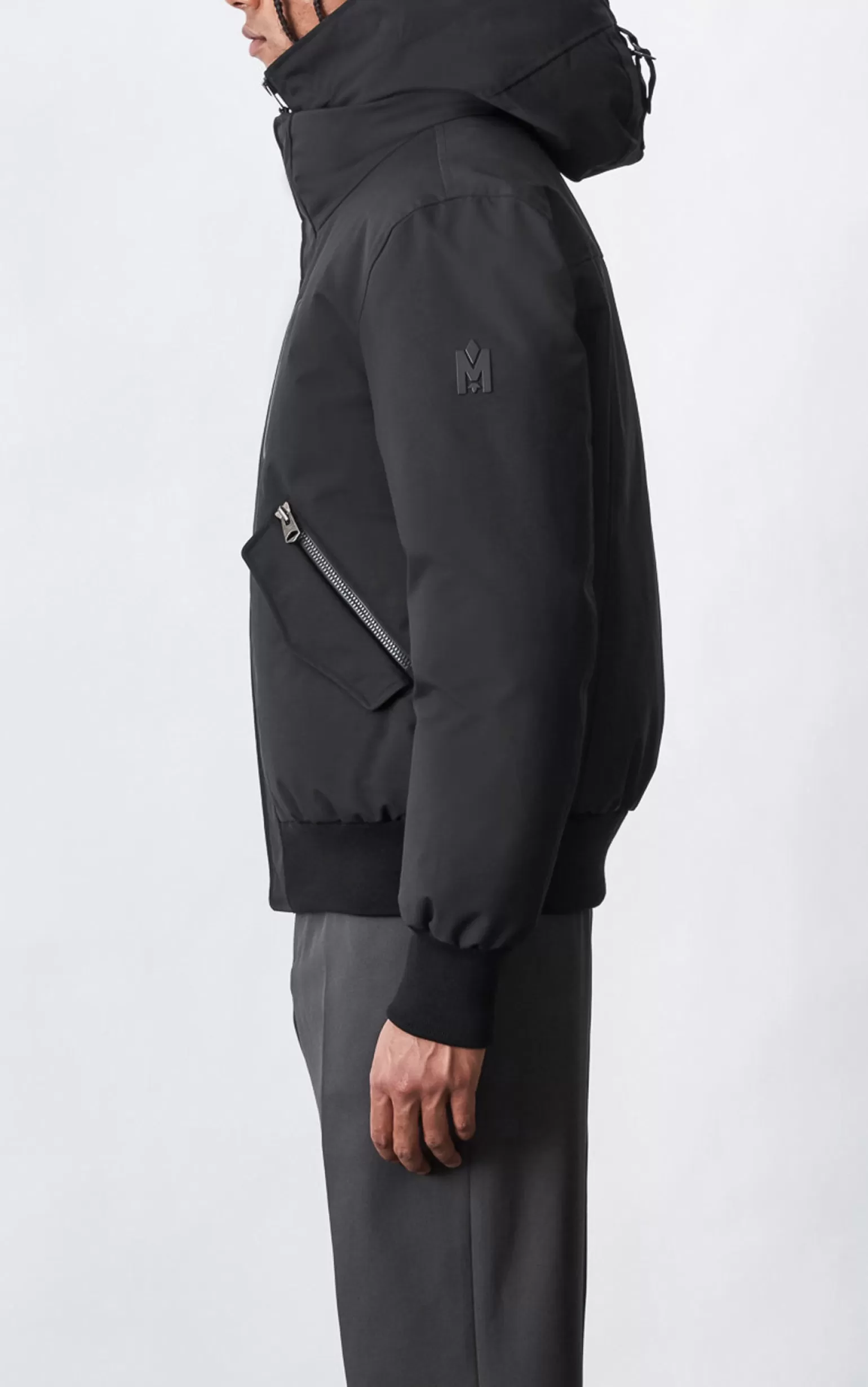 Mackage DIXON 2-In-1 down bomber jacket with hooded bib for men Black Outlet