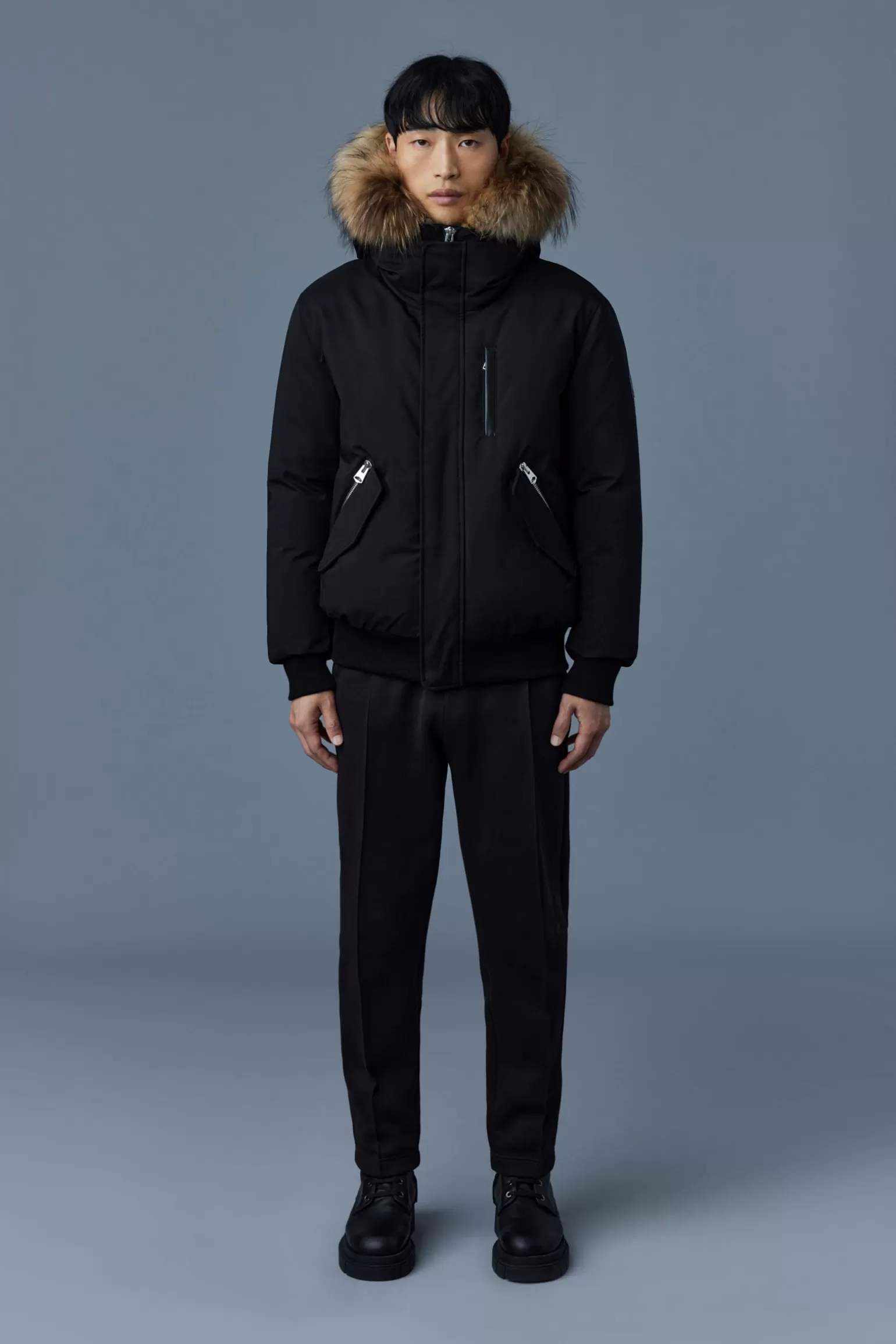 Mackage DIXON 2-in-1 Nordic Tech down bomber with natural fur Black Outlet