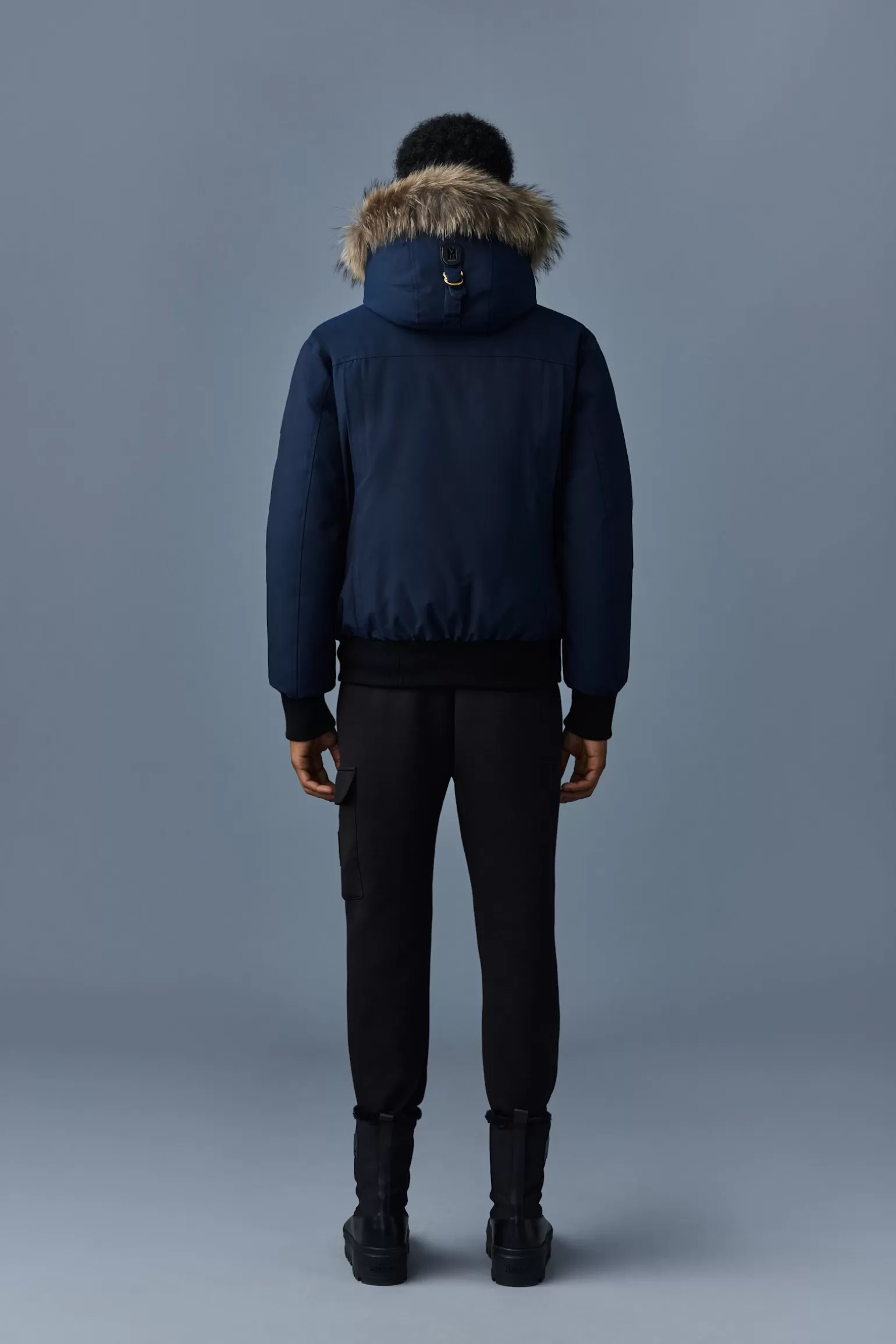 Mackage DIXON 2-in-1 Nordic Tech down bomber with natural fur Navy Best Sale