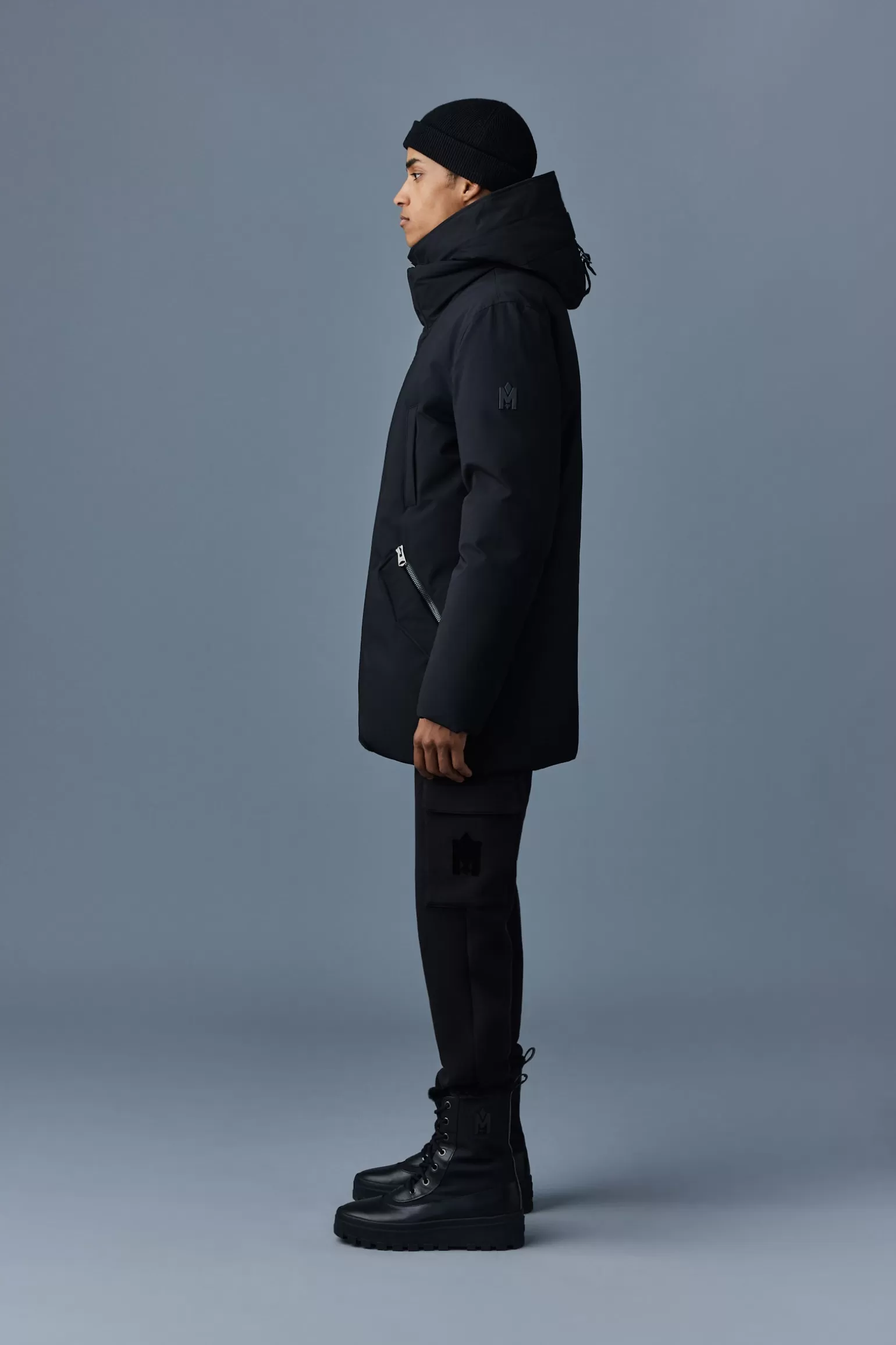 Mackage EDWARD 2-in-1 down coat with removable hooded bib for men Black Store