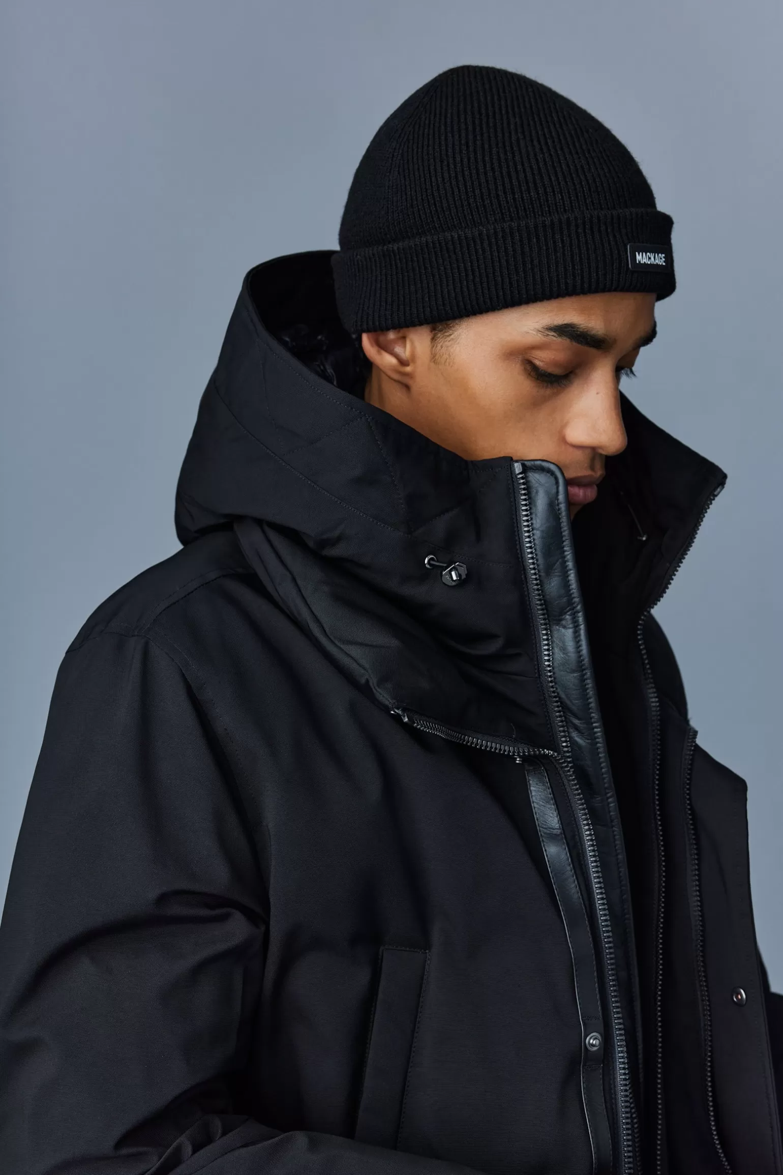 Mackage EDWARD 2-in-1 down coat with removable hooded bib for men Black Store