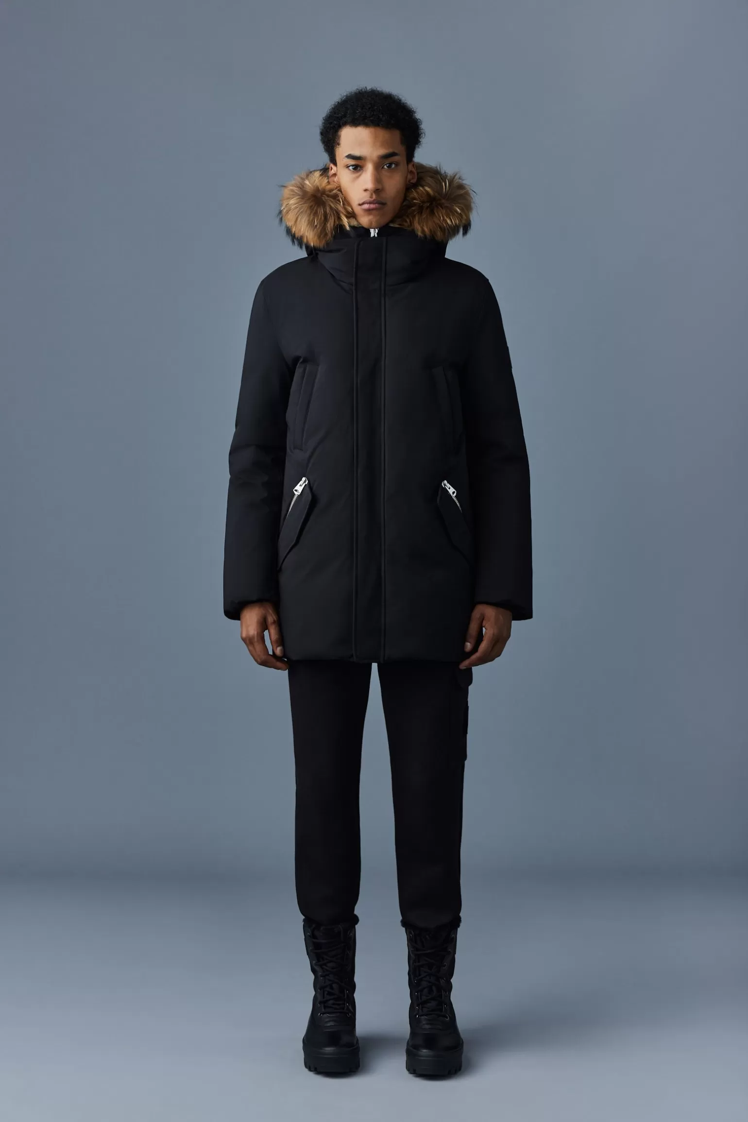 Mackage EDWARD 2-in-1 down parka with hooded bib and natural fur for men Black Cheap