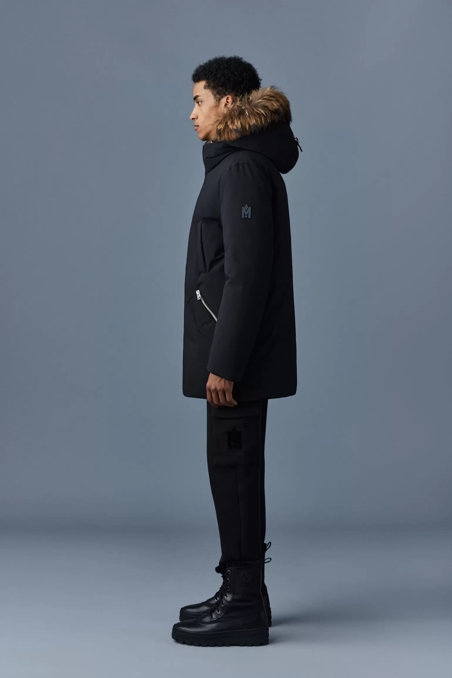 Mackage EDWARD 2-in-1 down parka with hooded bib and natural fur for men Black Cheap