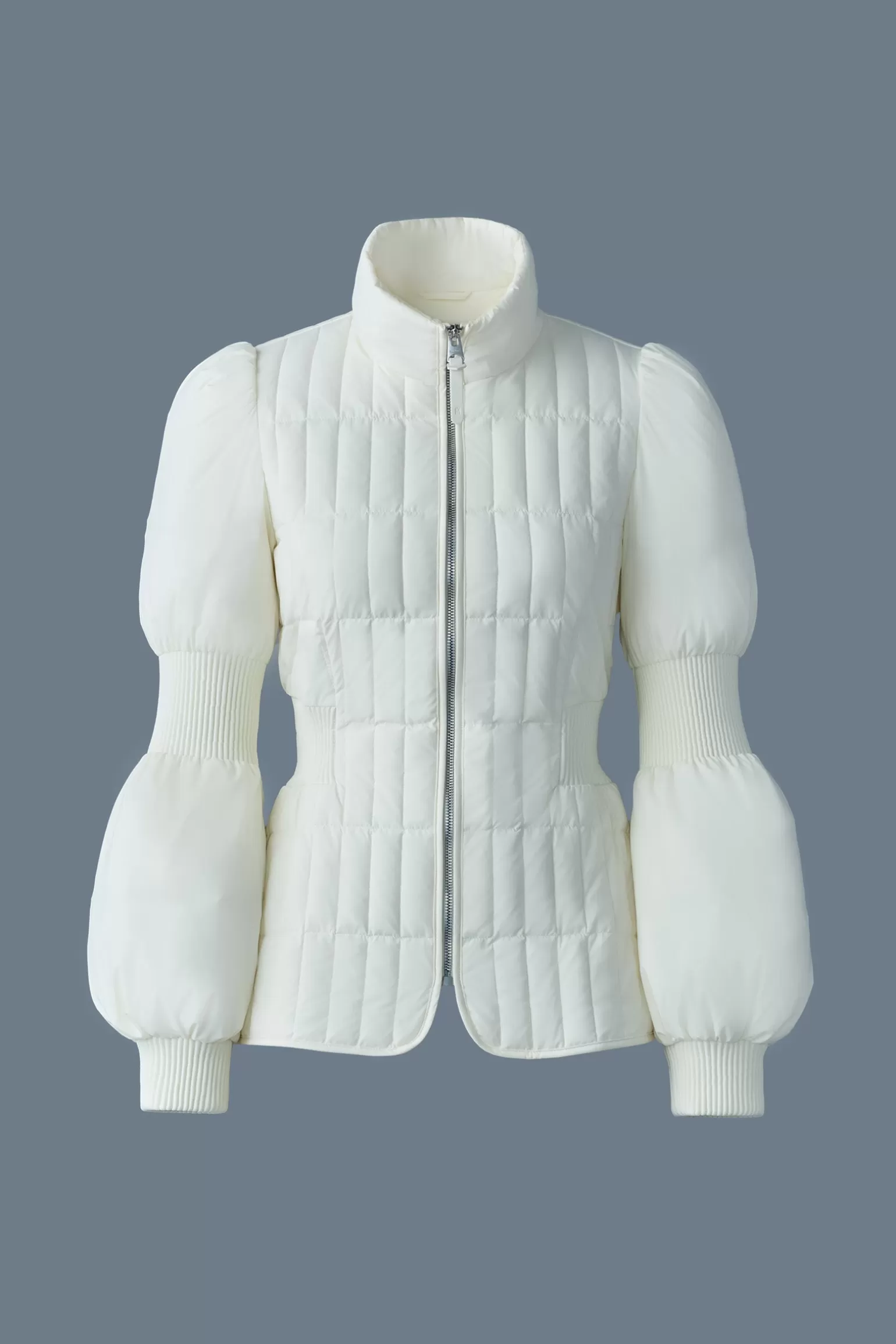 Mackage FELICIA Light down vertical quilted jacket smocked at waist Cream Cheap