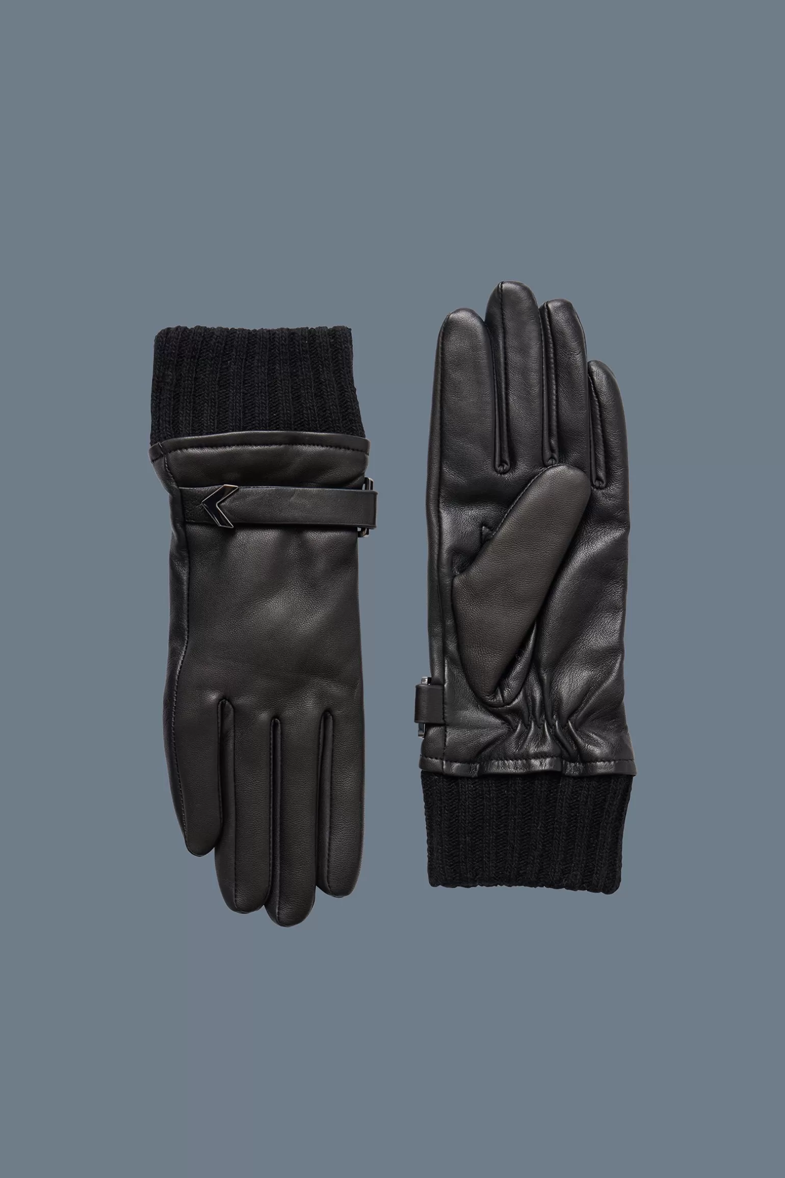 Mackage FIA (R)Leather driving glove with knit cuff Black New