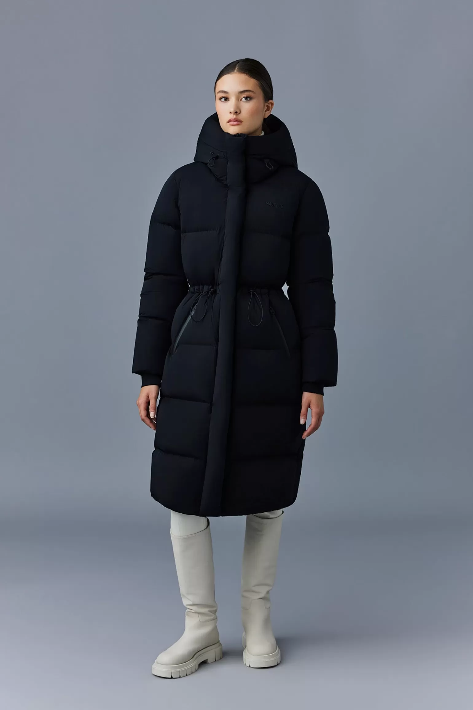 Mackage ISHANI-CITY Long down quilted coat with hood Black Hot