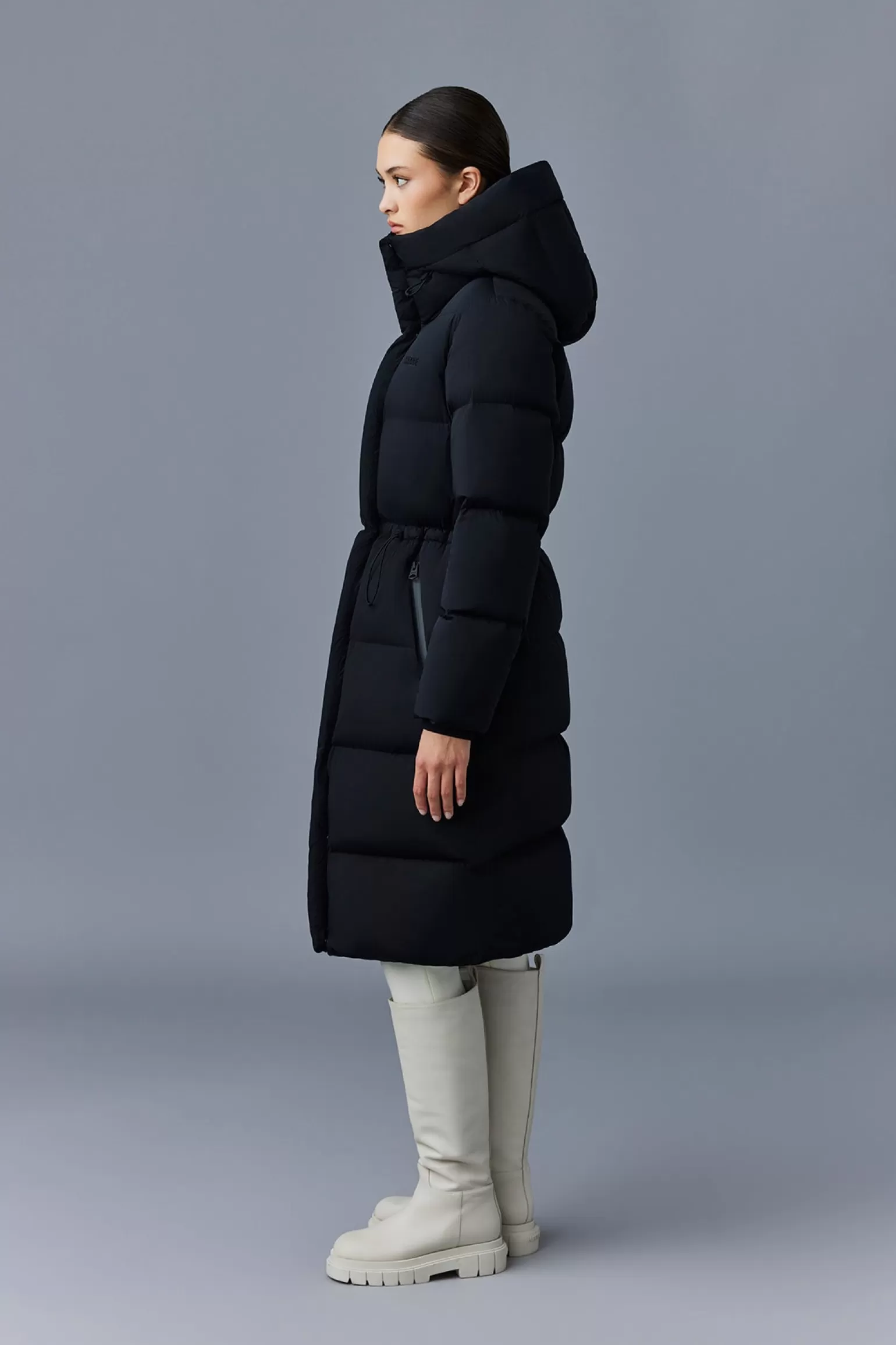 Mackage ISHANI-CITY Long down quilted coat with hood Black Hot