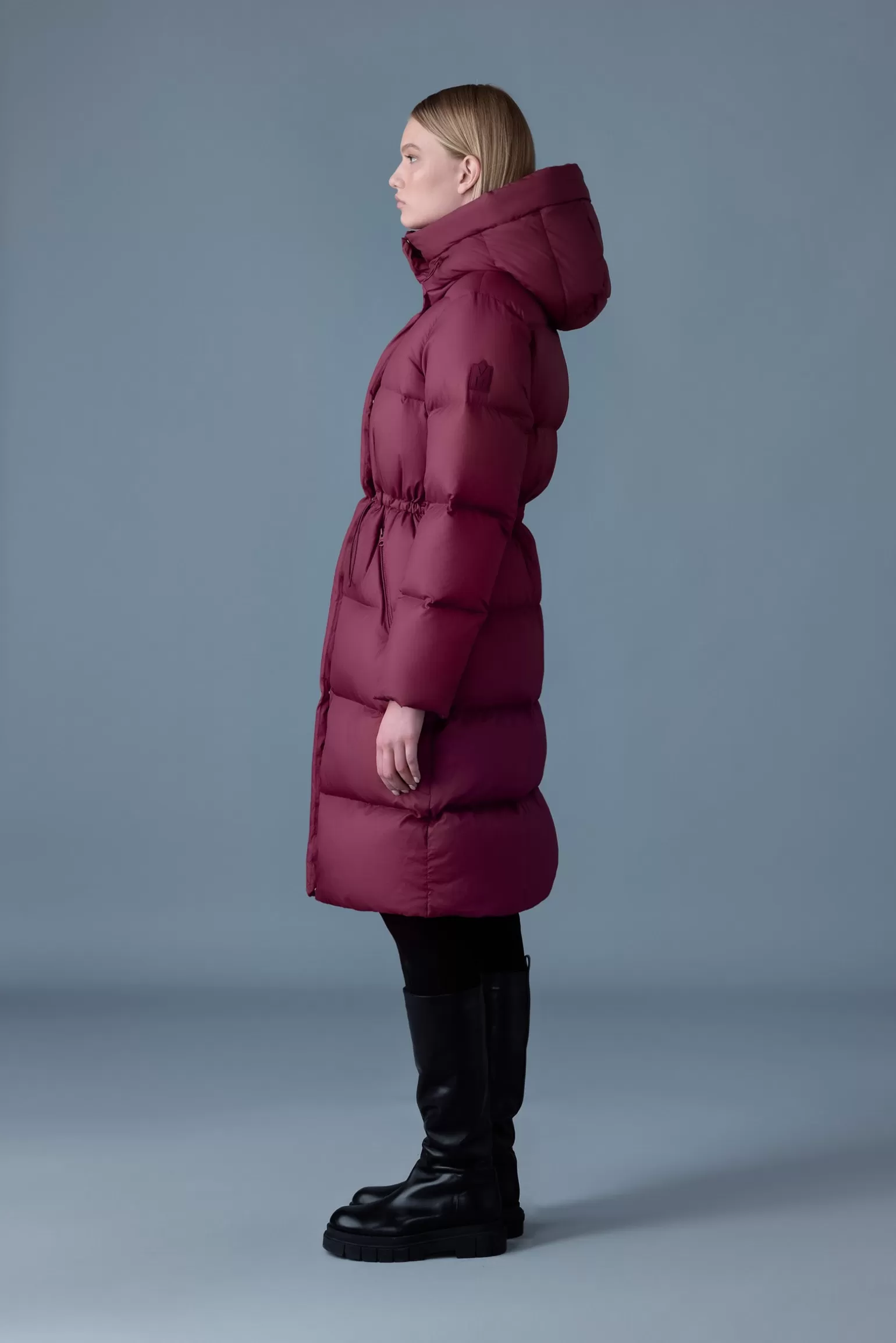 Mackage ISHANI-SW Softwash long down coat with hood Garnet Hot