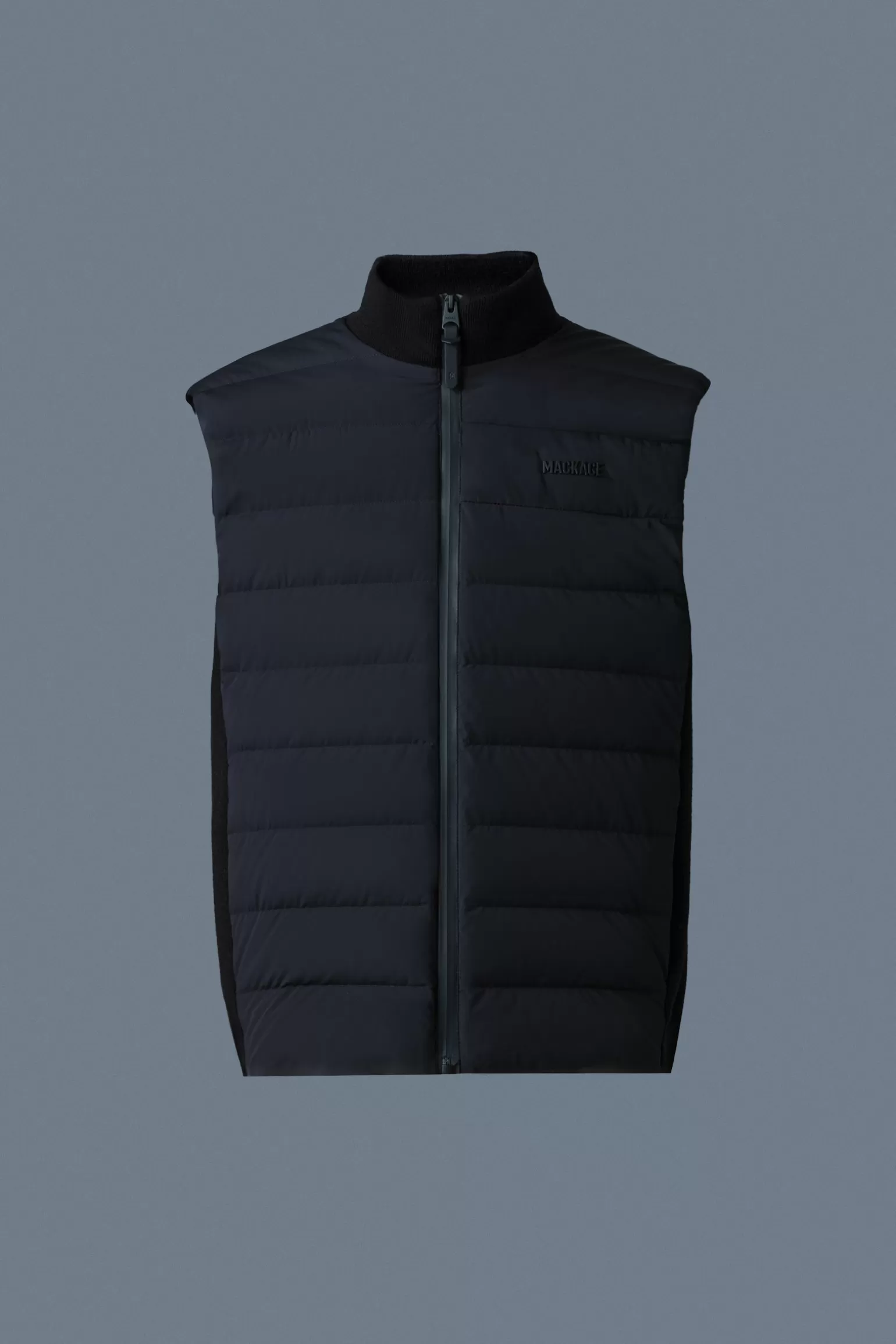 Mackage JACOB Rib Knit Light Down Vest Black Discount