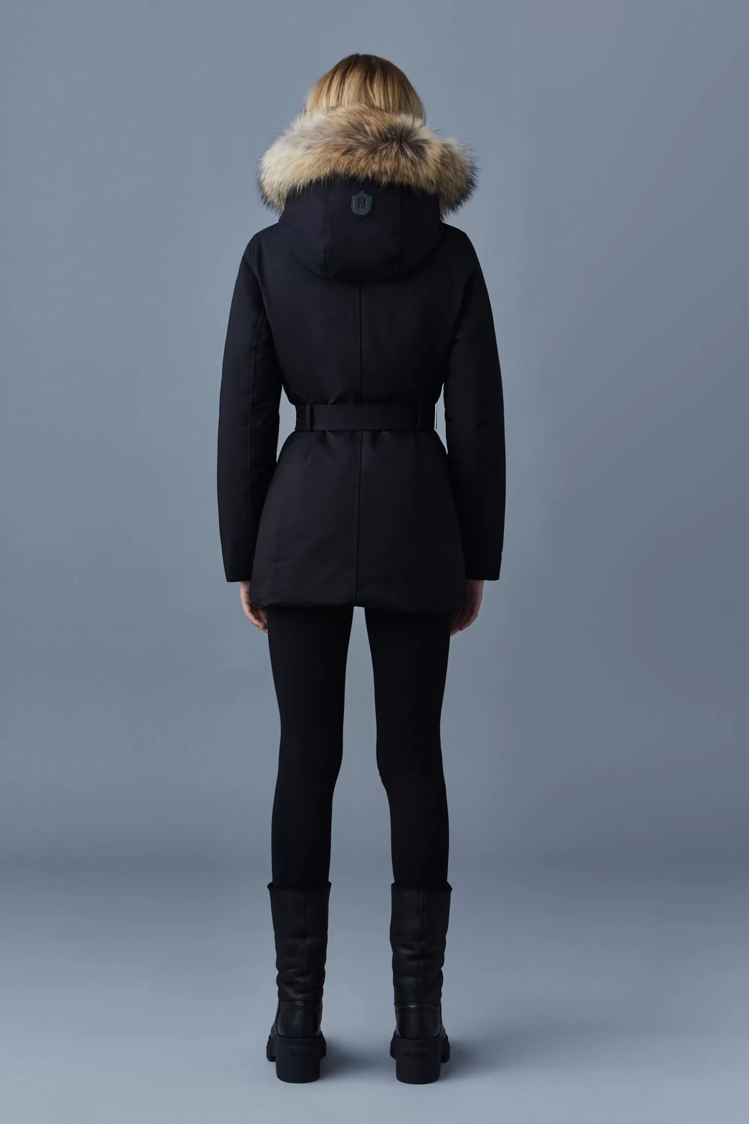 Mackage JENI 2-in-1 down parka with removable bib and natural fur Black Discount