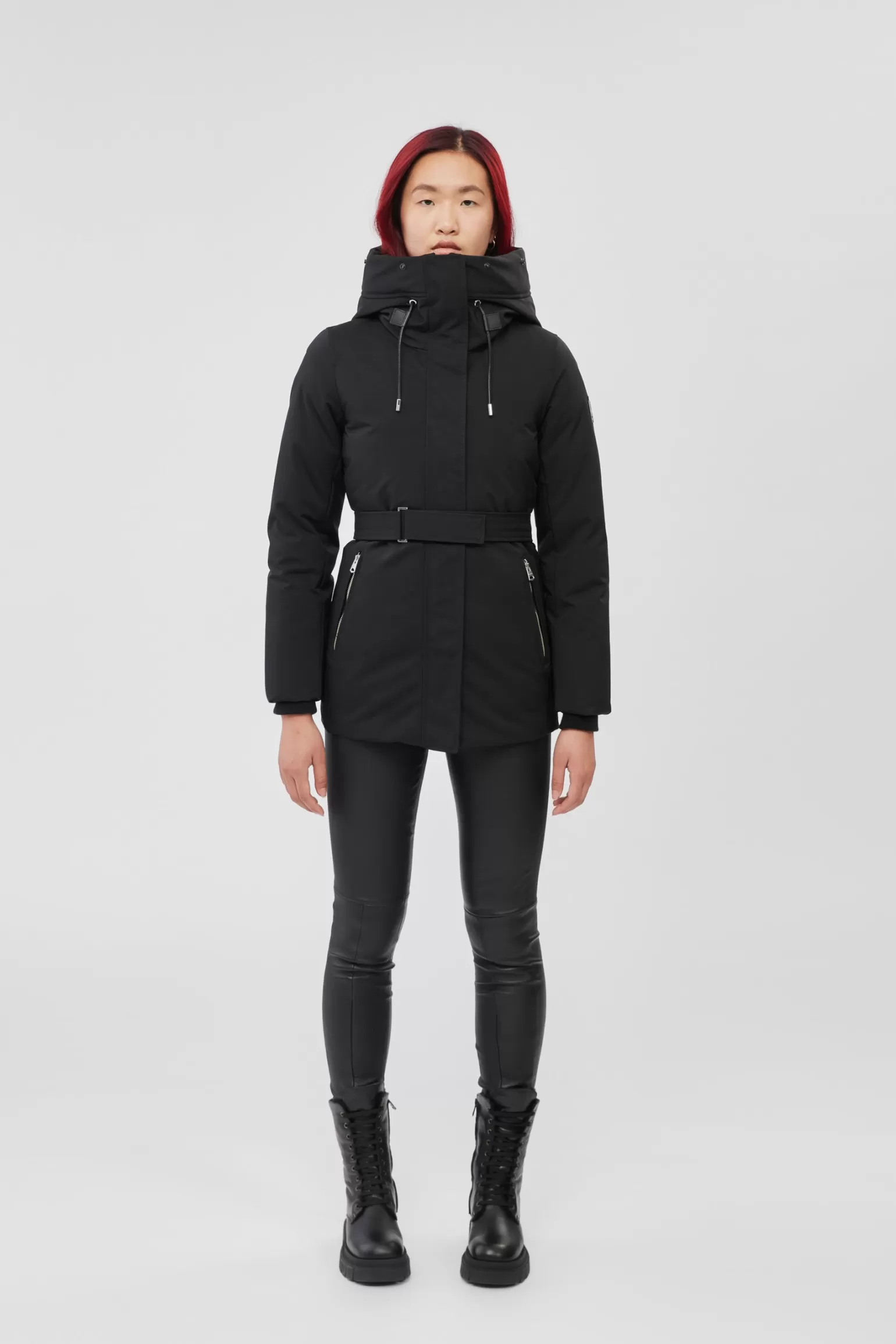 Mackage JENI 2-in-1 down parka with removable bib and silver fox fur Black Sale