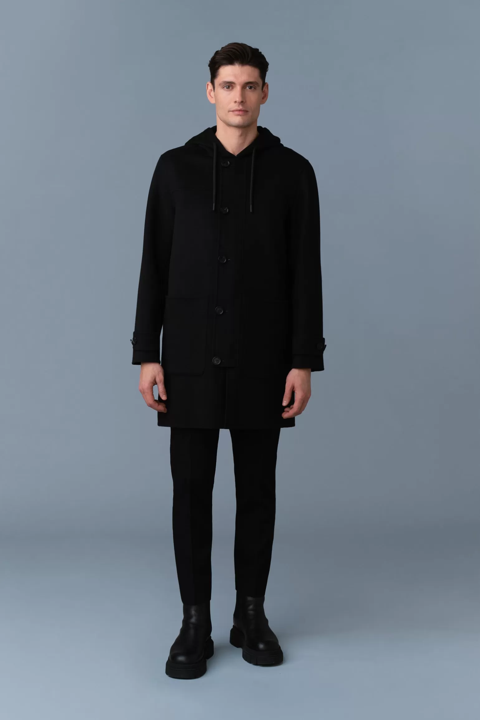 Mackage JOSHUA Double-Face Wool Long Coat Black Online