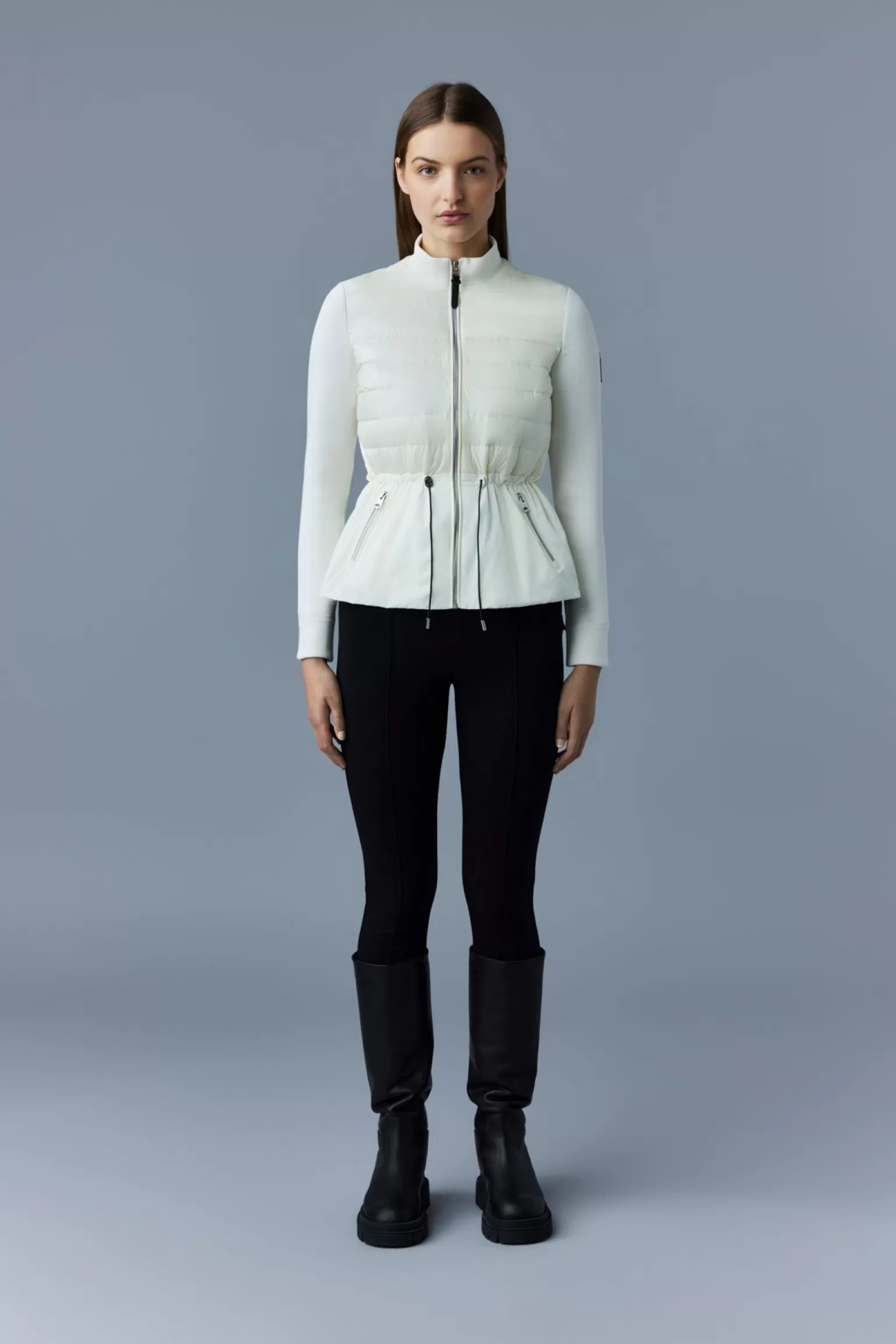 Mackage JOYCE Hybrid jacket with peplum Cream Shop