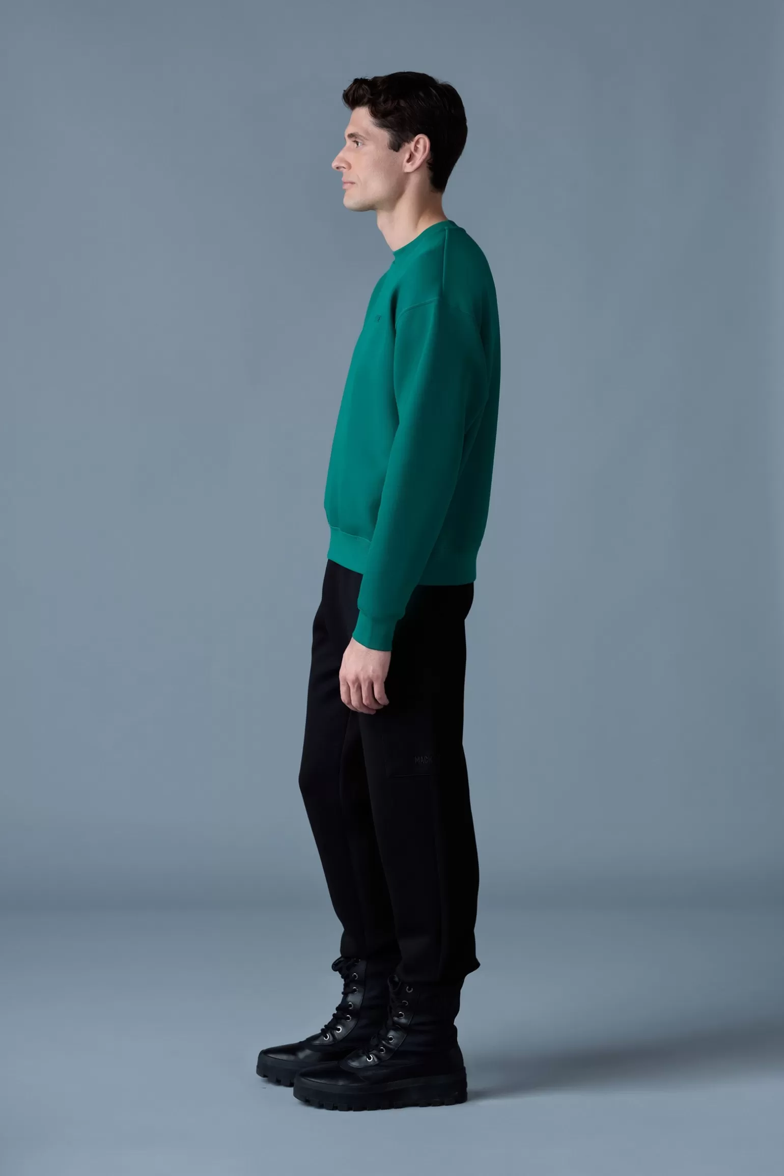 Mackage JULIAN Double-Face Jersey Sweatshirt Emerald Sale