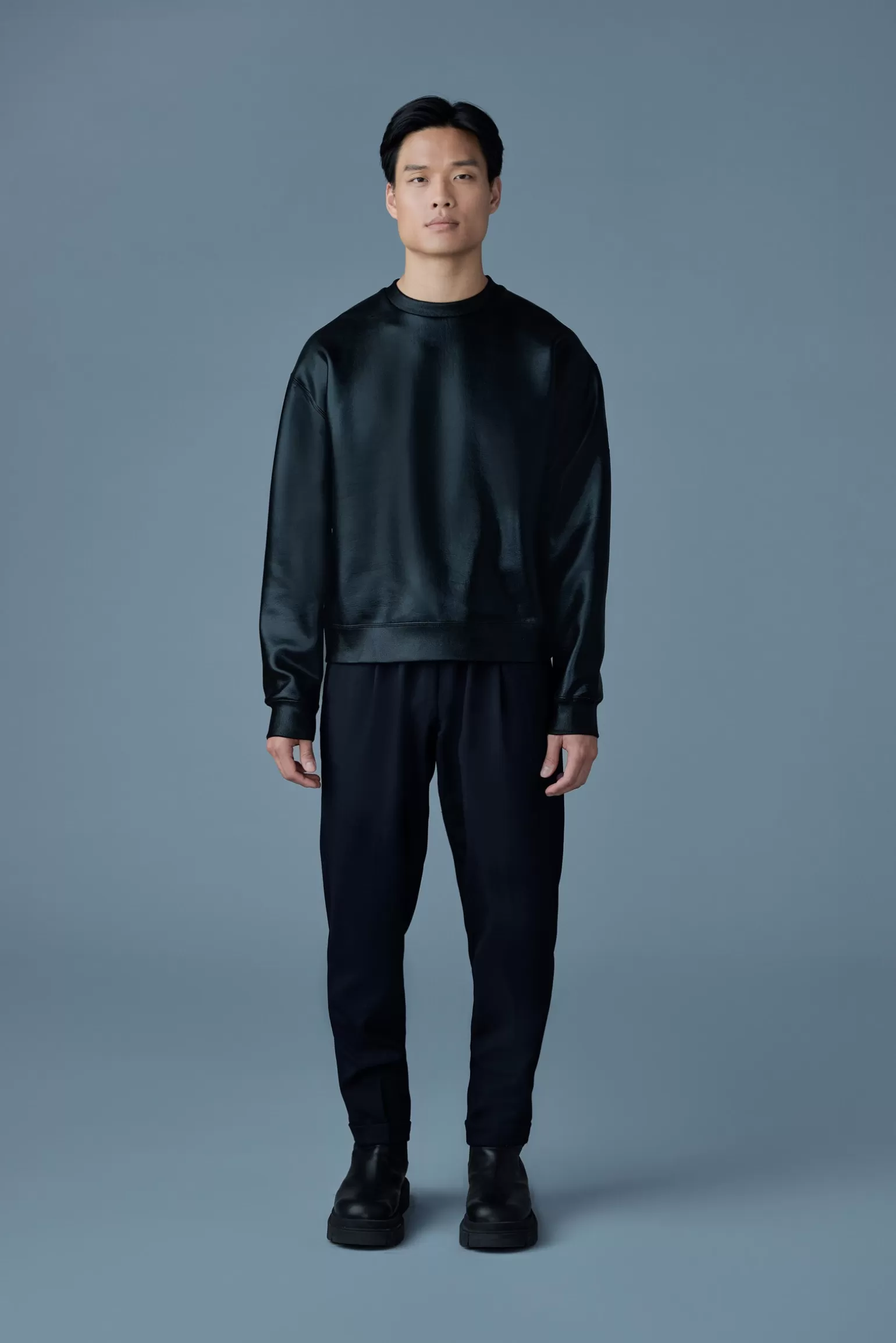 Mackage JULIAN-M Metallic double-Face Jersey Sweatshirt Black Best Sale