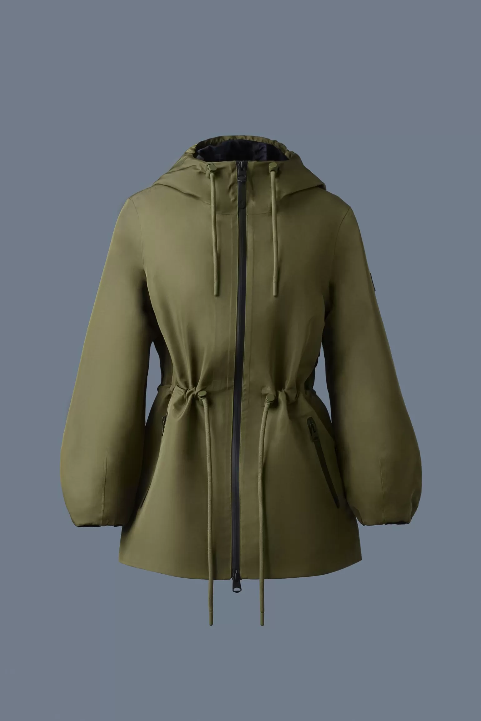 Mackage KALEA Technical Rain Jacket with Drawcord Waist LightMilitary-Navy Online