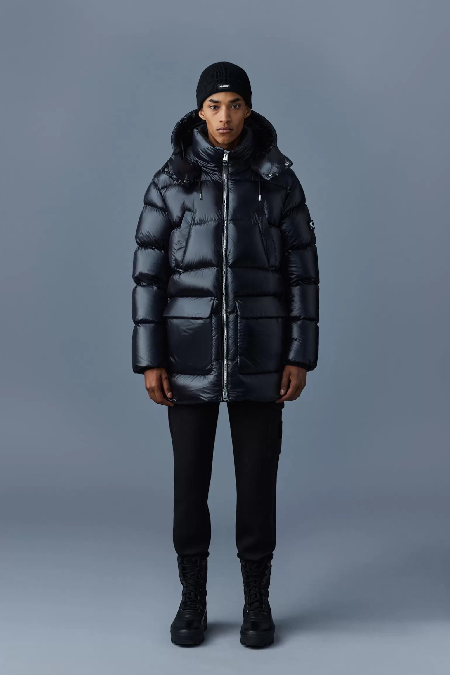 Mackage KENDRICK lustrous light down parka with hood Black Cheap