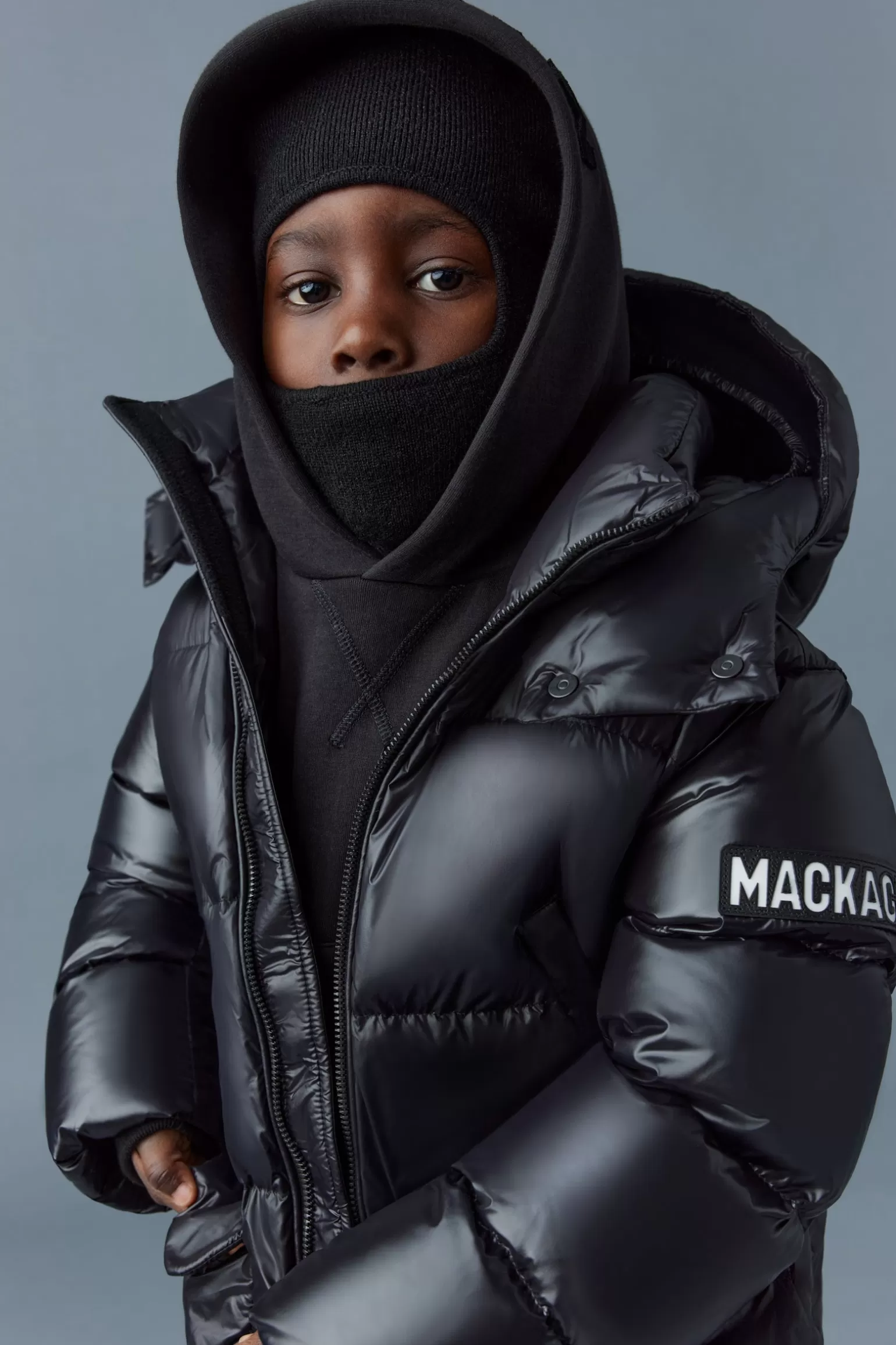 Mackage KENNIE Lustrous light down parka with hood for kids (8-14 years) Black Best Sale