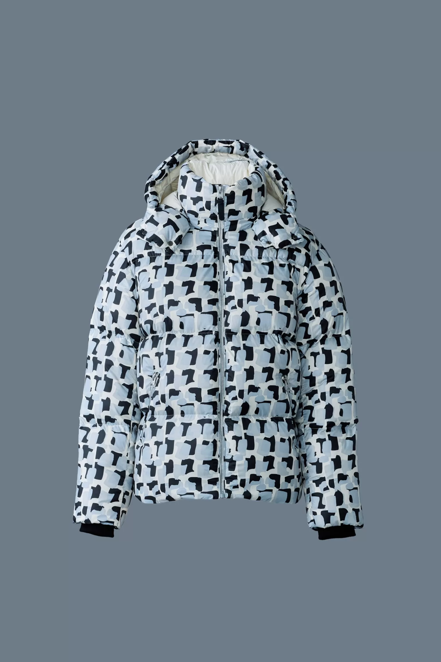 Mackage KENT-NV Tile graphic pattern down jacket with hood CreamTile Store