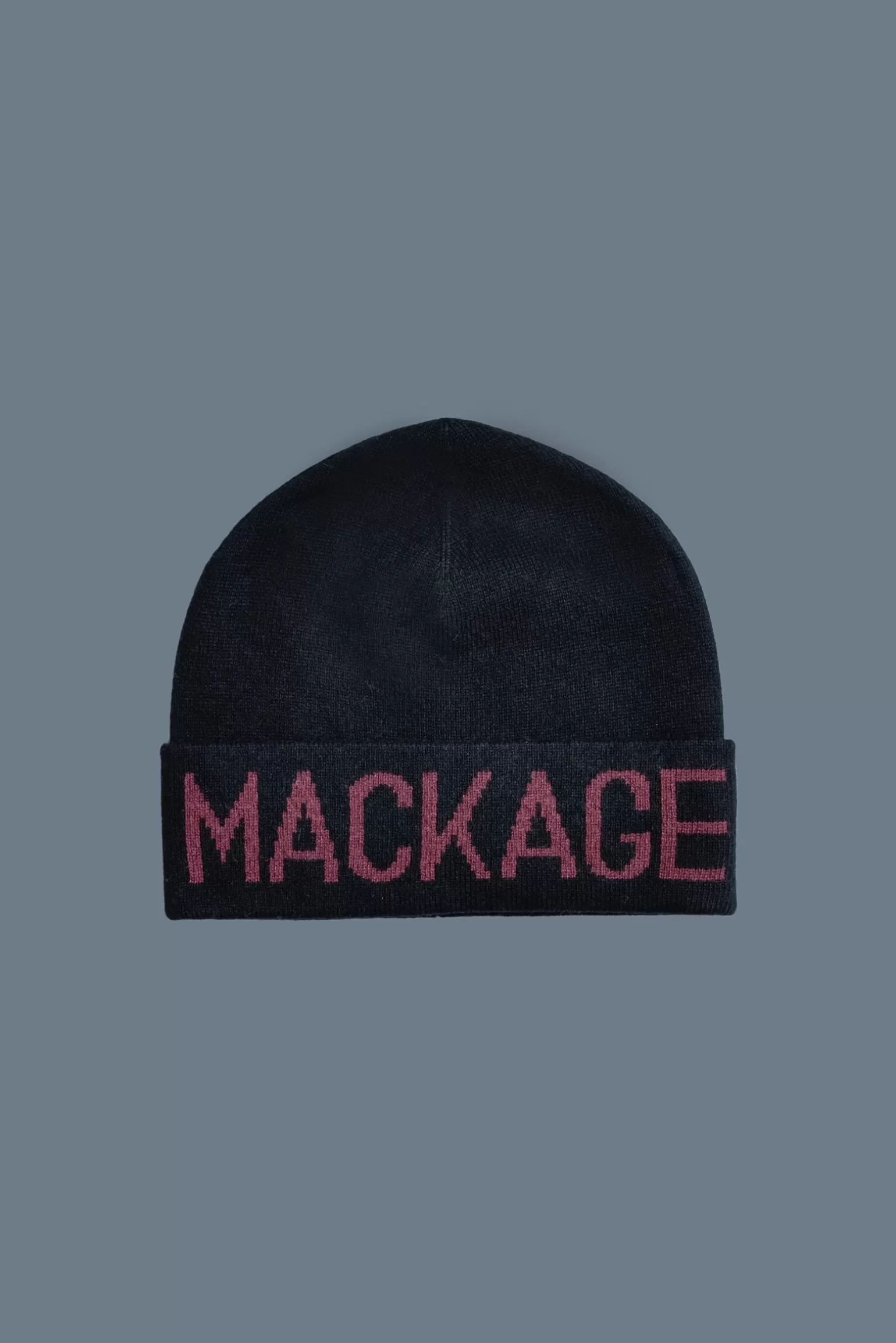 Mackage KIKO knit merino blend logo hat Black-Garnet Online