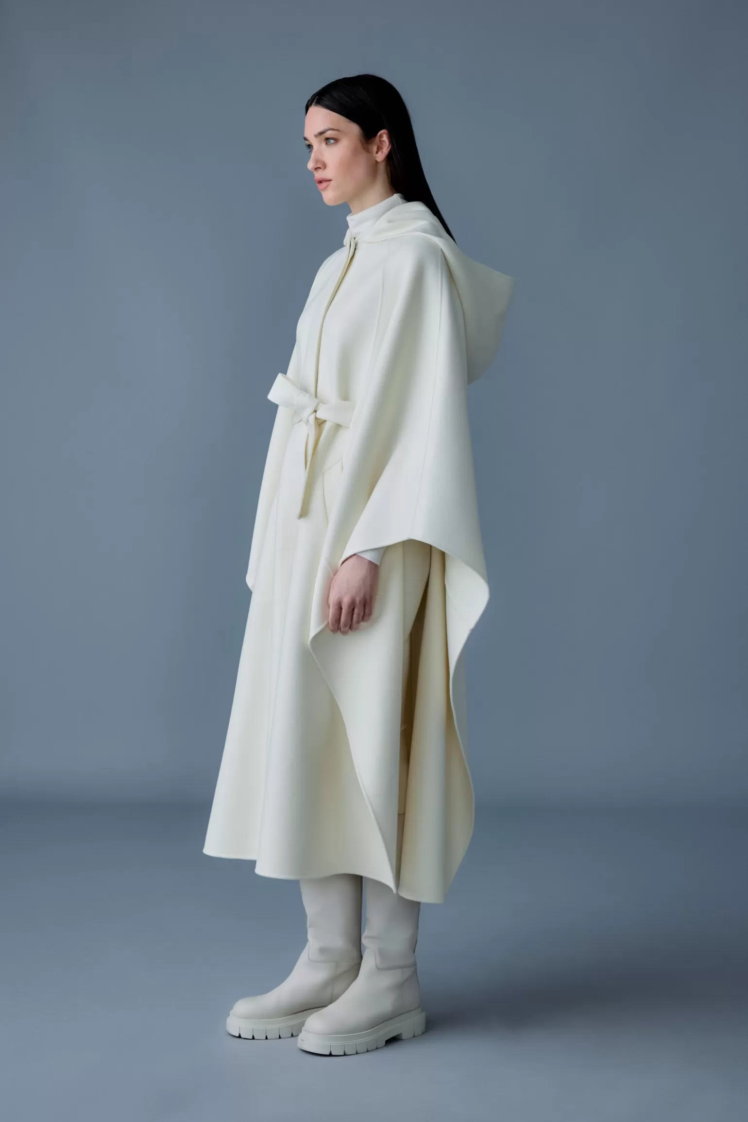 Mackage KIRSTYN Double-face wool cape coat Cream Online