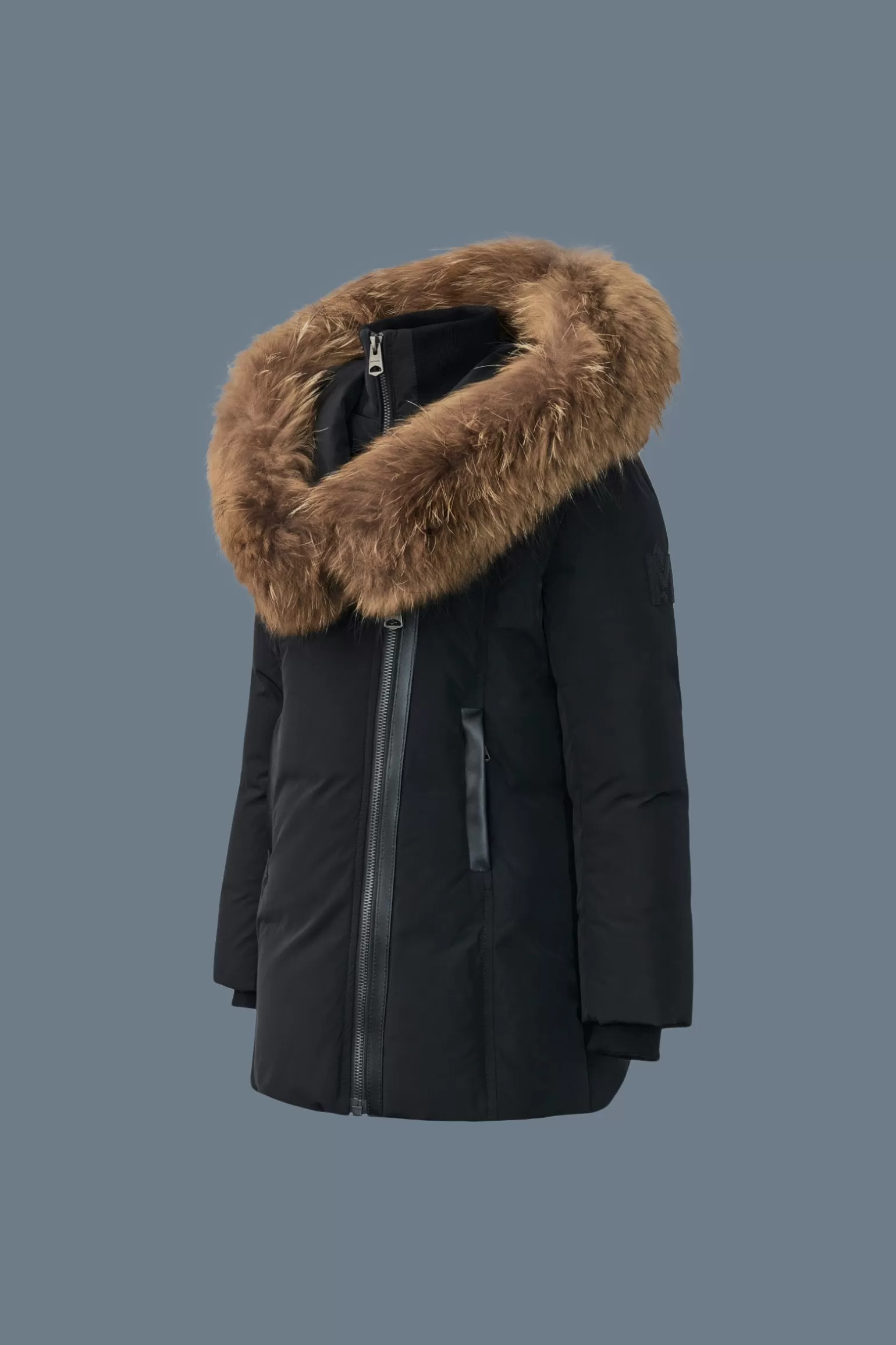 Mackage LEELEE Down coat with removable natural fur Signature Collar for toddlers (2-6 years) Black Shop