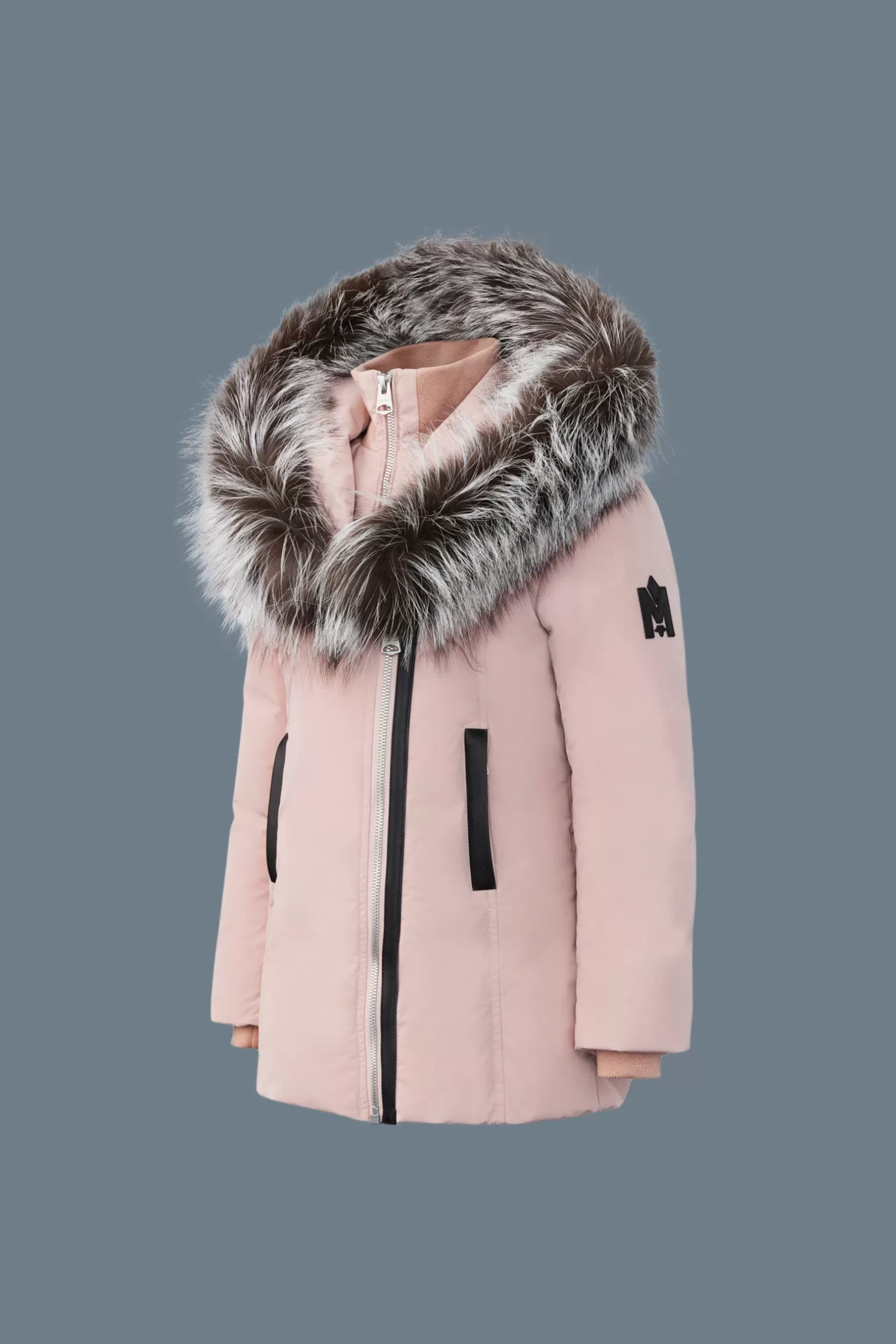 Mackage LEELEE Down coat with removable silver fox Signature Collar for kids (8-14 years) Petal Shop