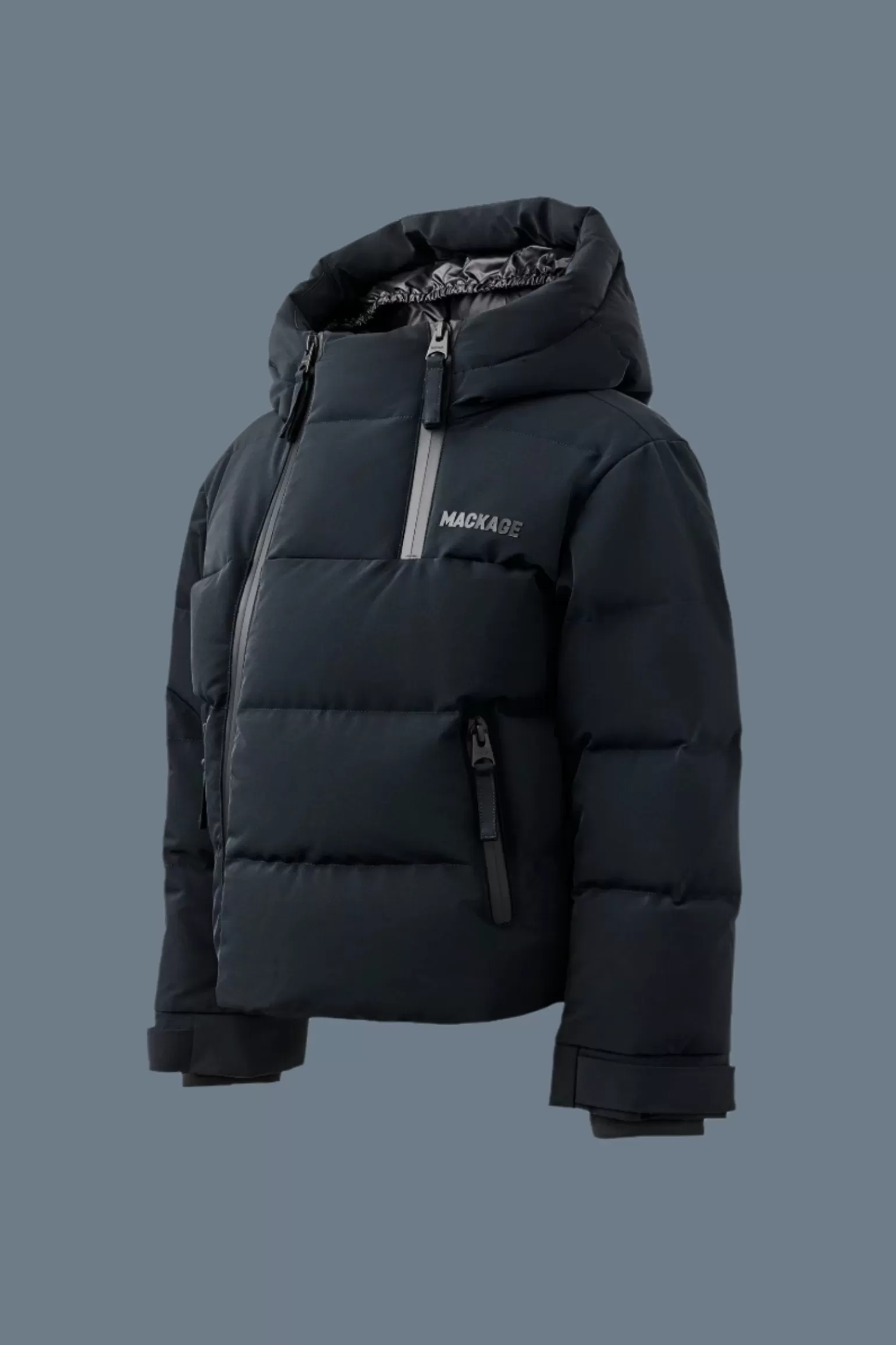 Mackage LELAND Lightweight down ski jacket with hood for kids (8-14 years) Black Outlet