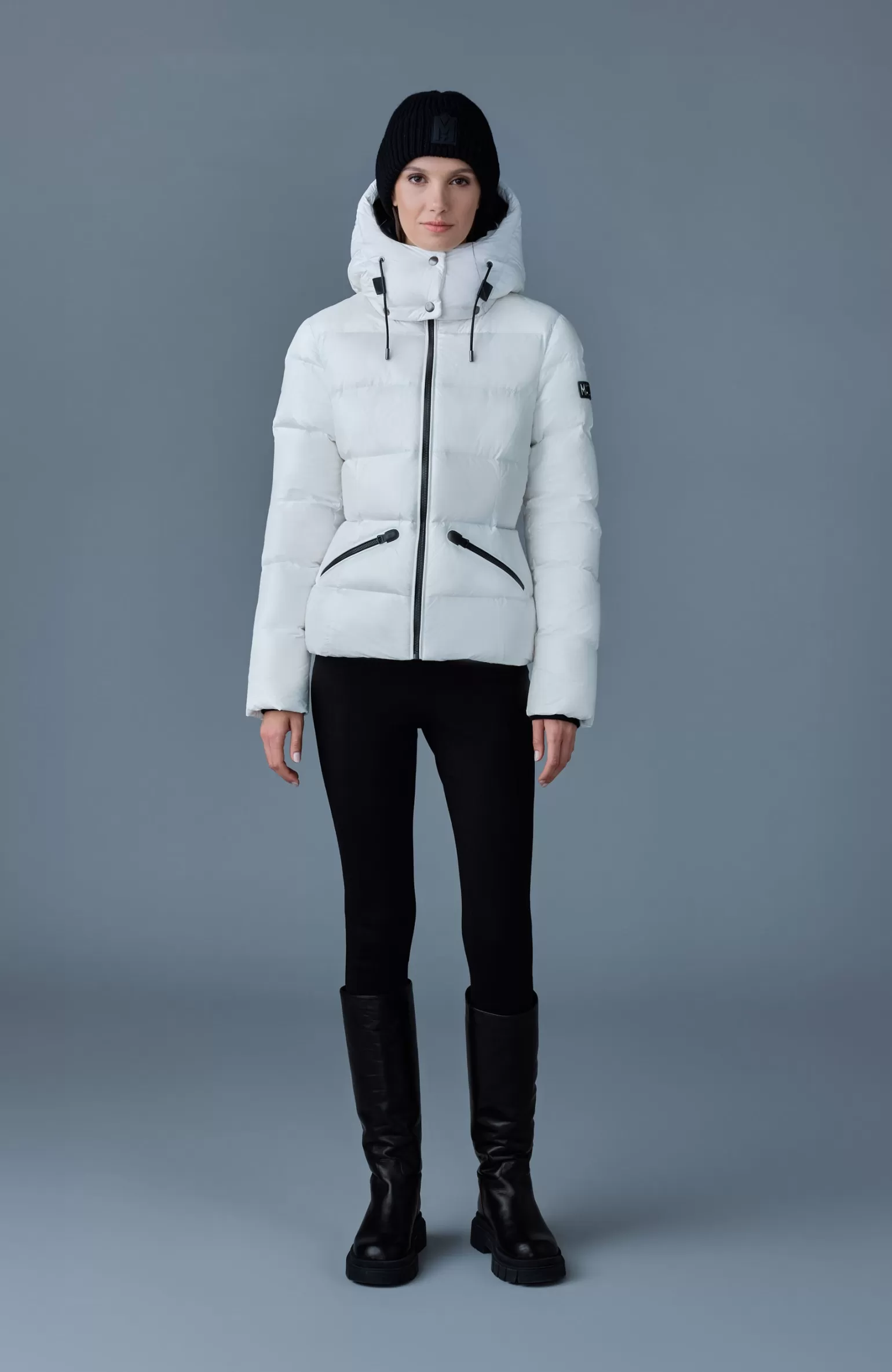 Mackage MADALYN lustrous light down jacket with hood for ladies White Online