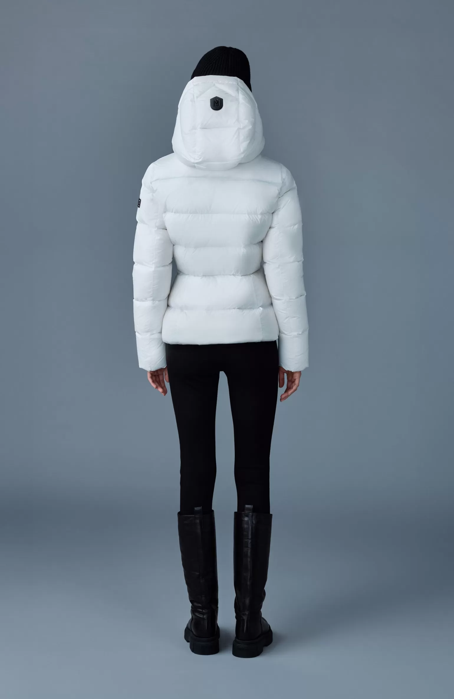 Mackage MADALYN lustrous light down jacket with hood for ladies White Online