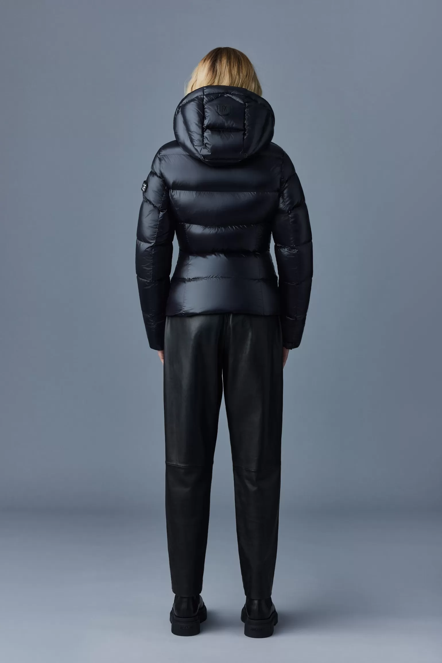 Mackage MADALYN lustrous light down jacket with hood for ladies Black Online