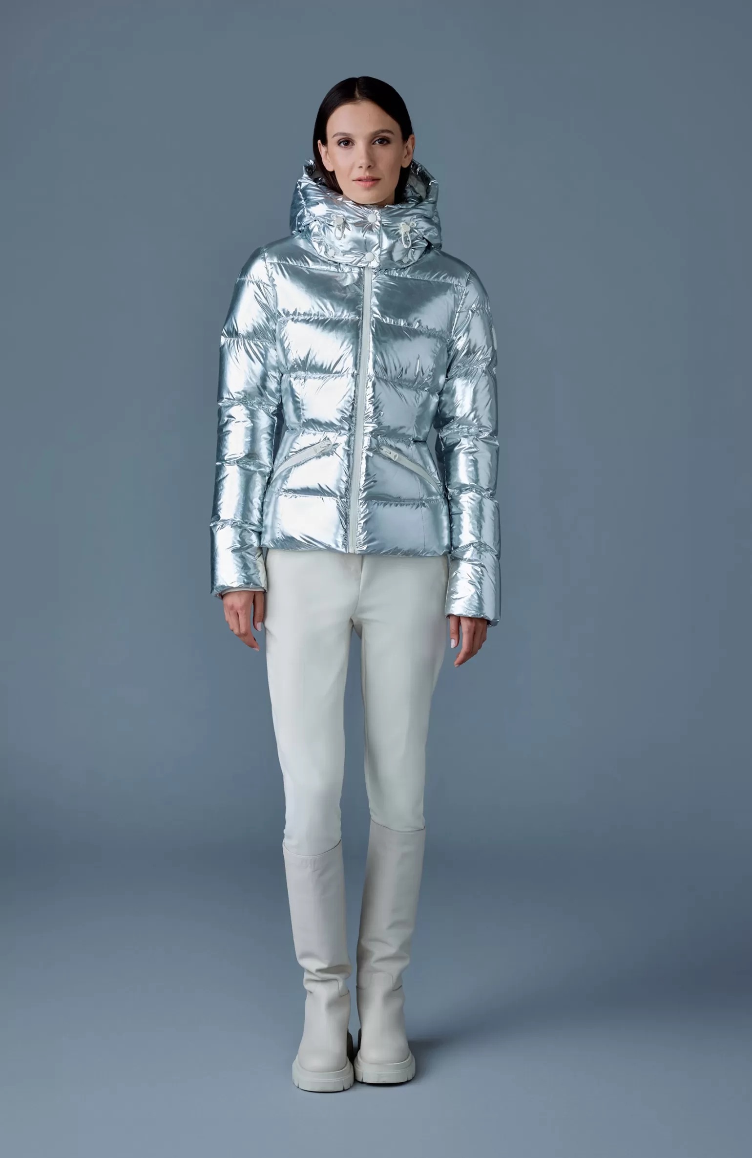 Mackage MADALYN-M Metallic laminate down jacket Silver Flash Sale