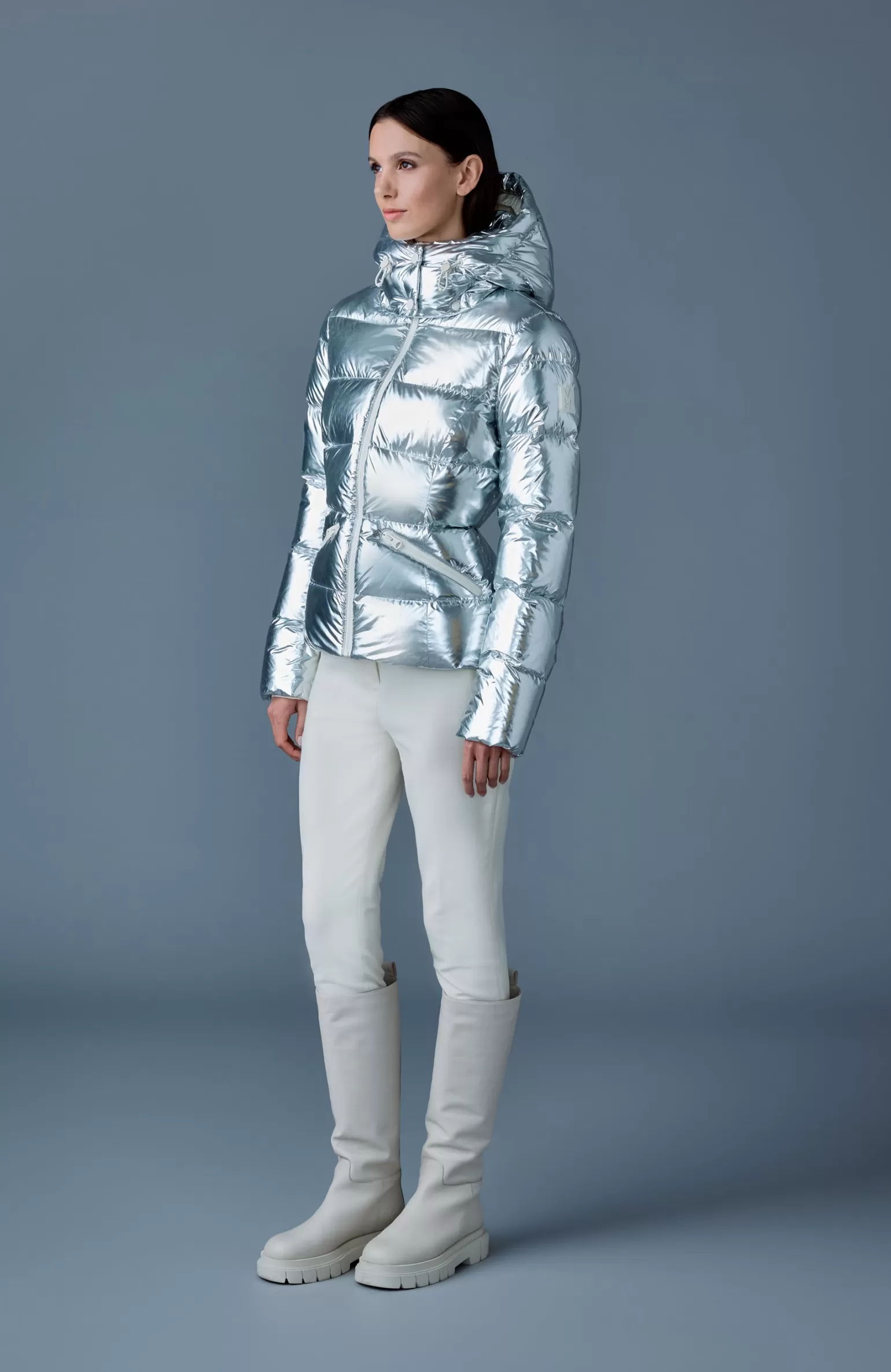 Mackage MADALYN-M Metallic laminate down jacket Silver Flash Sale