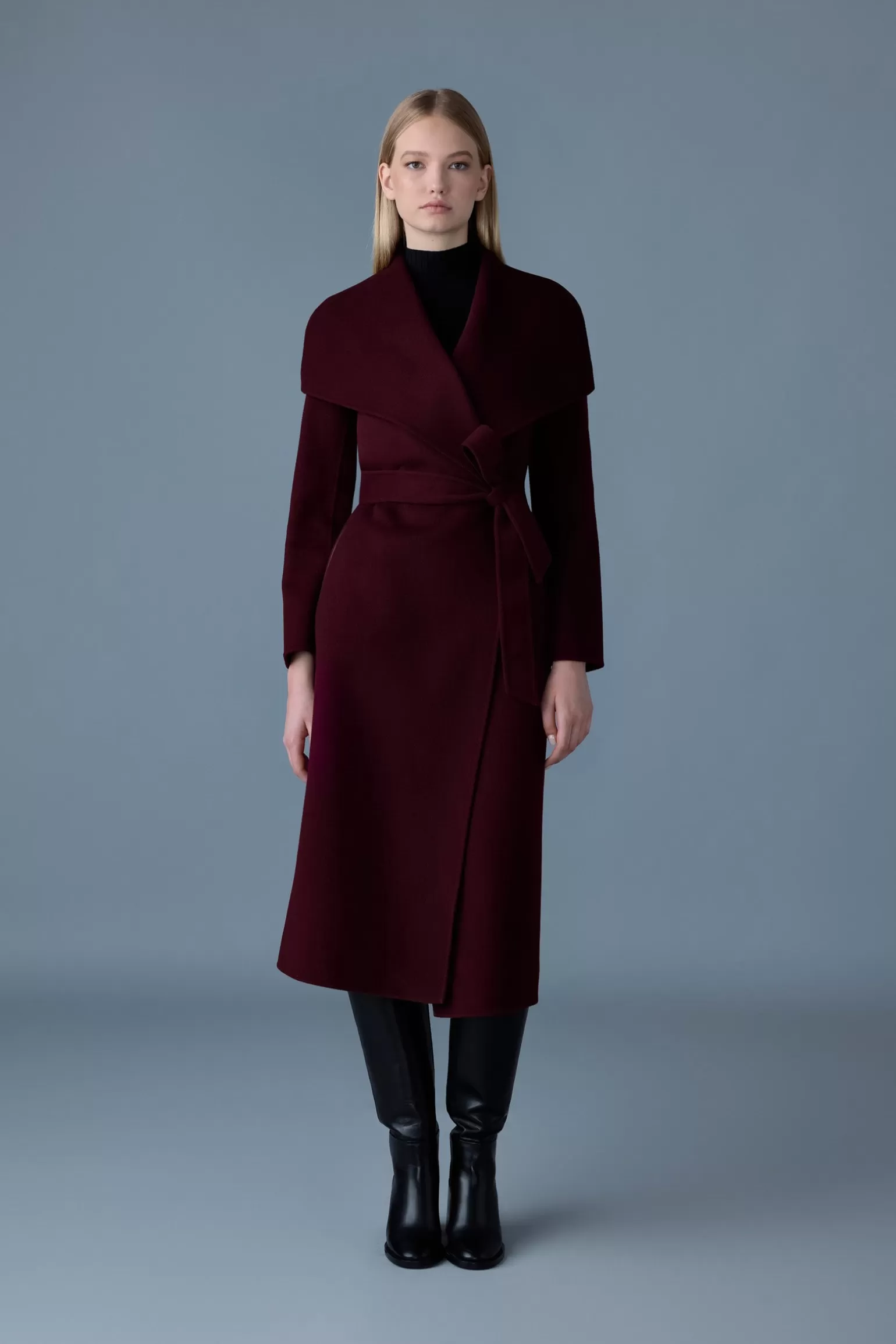 Mackage MAI-CN Double-face wool wrap coat Garnet Shop