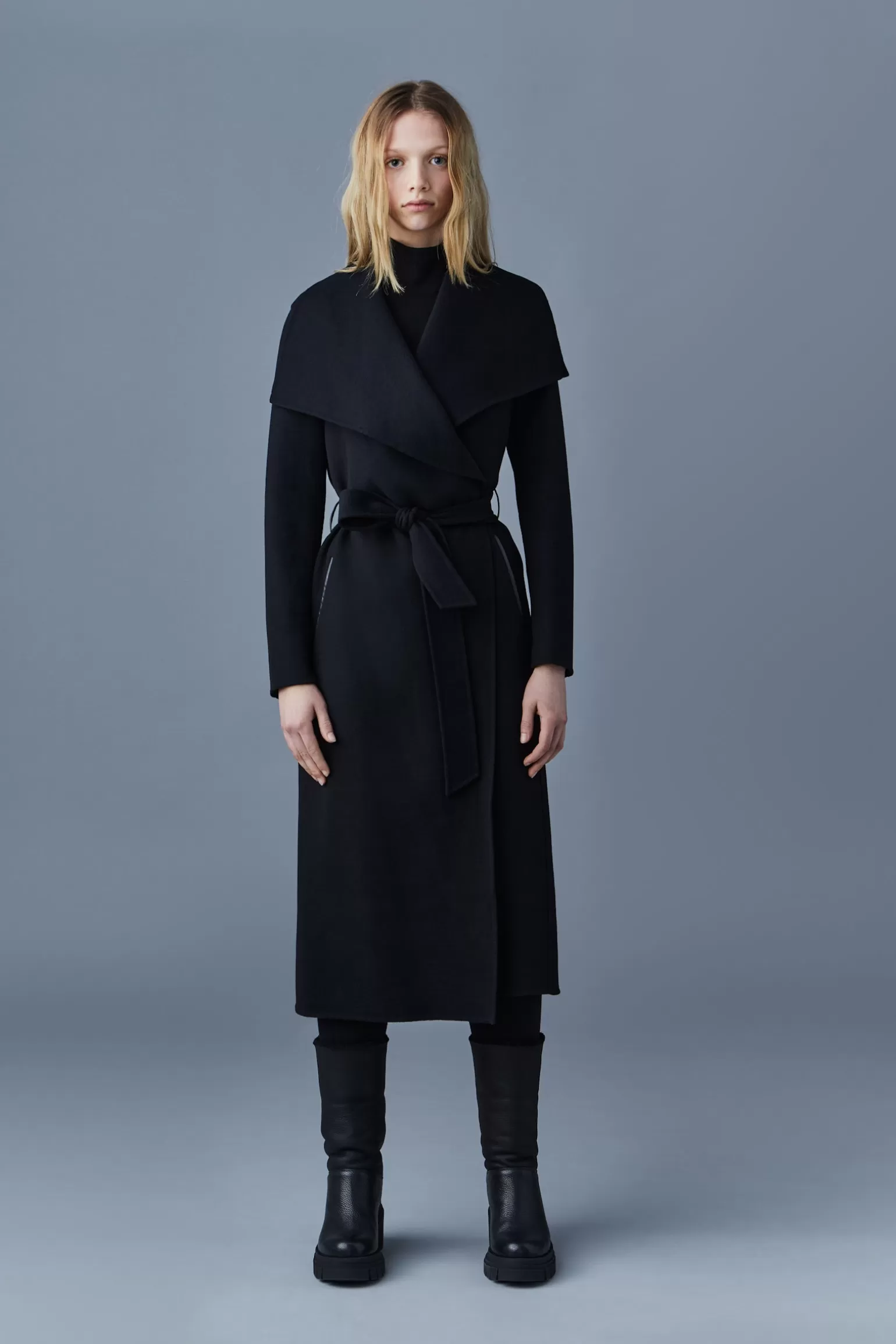 Mackage MAI-CN Double-face wool wrap coat Black Online