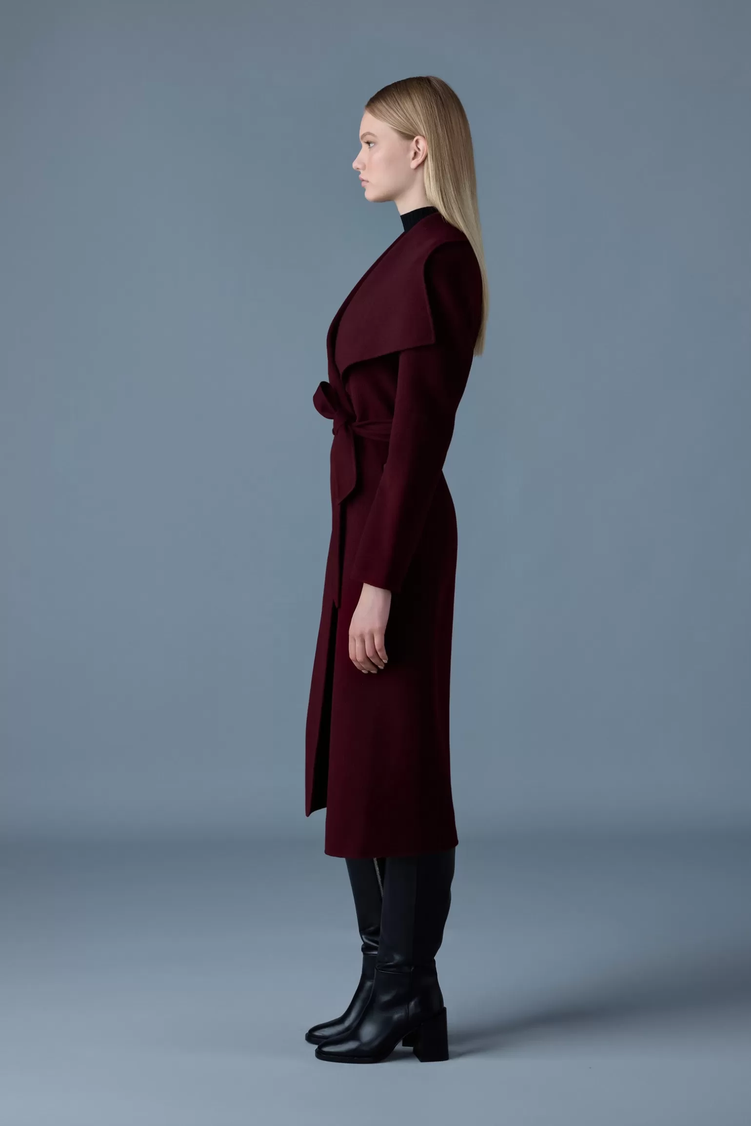 Mackage MAI-CN Double-face wool wrap coat Garnet Shop