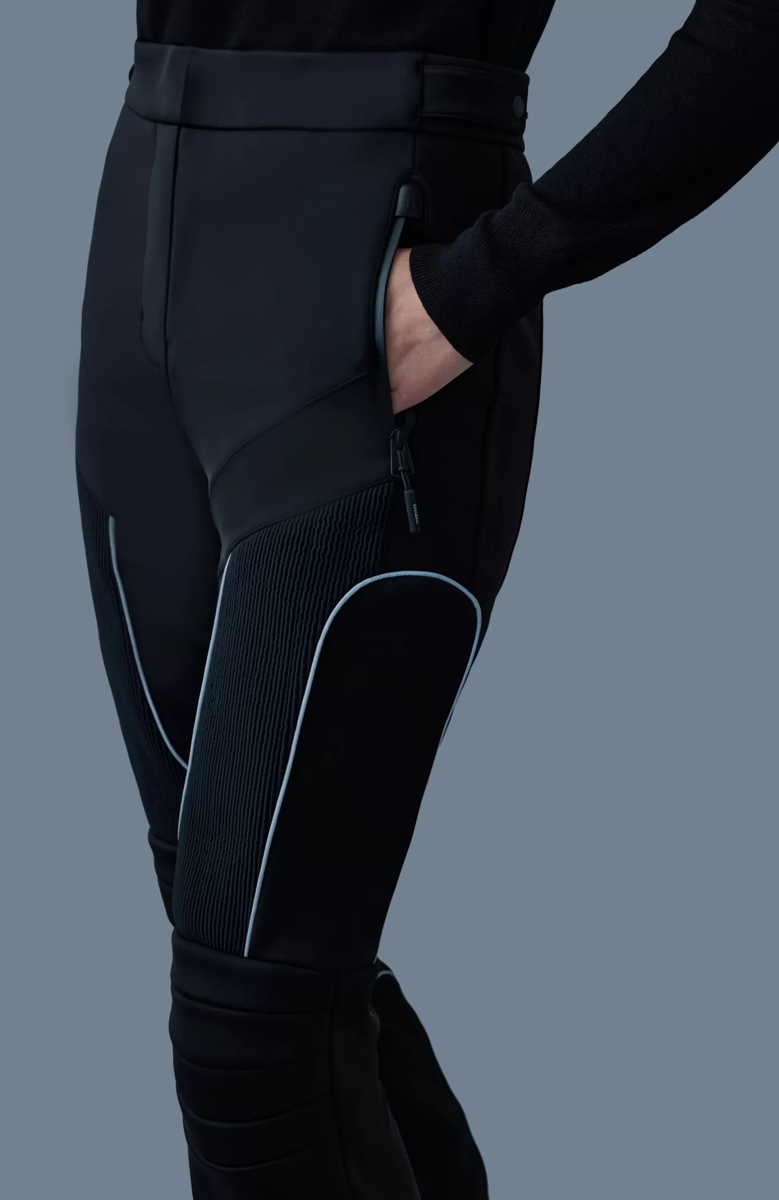 Mackage MAIKA Techno Fleece ski pants with articulated knees and smocked detail Black Cheap