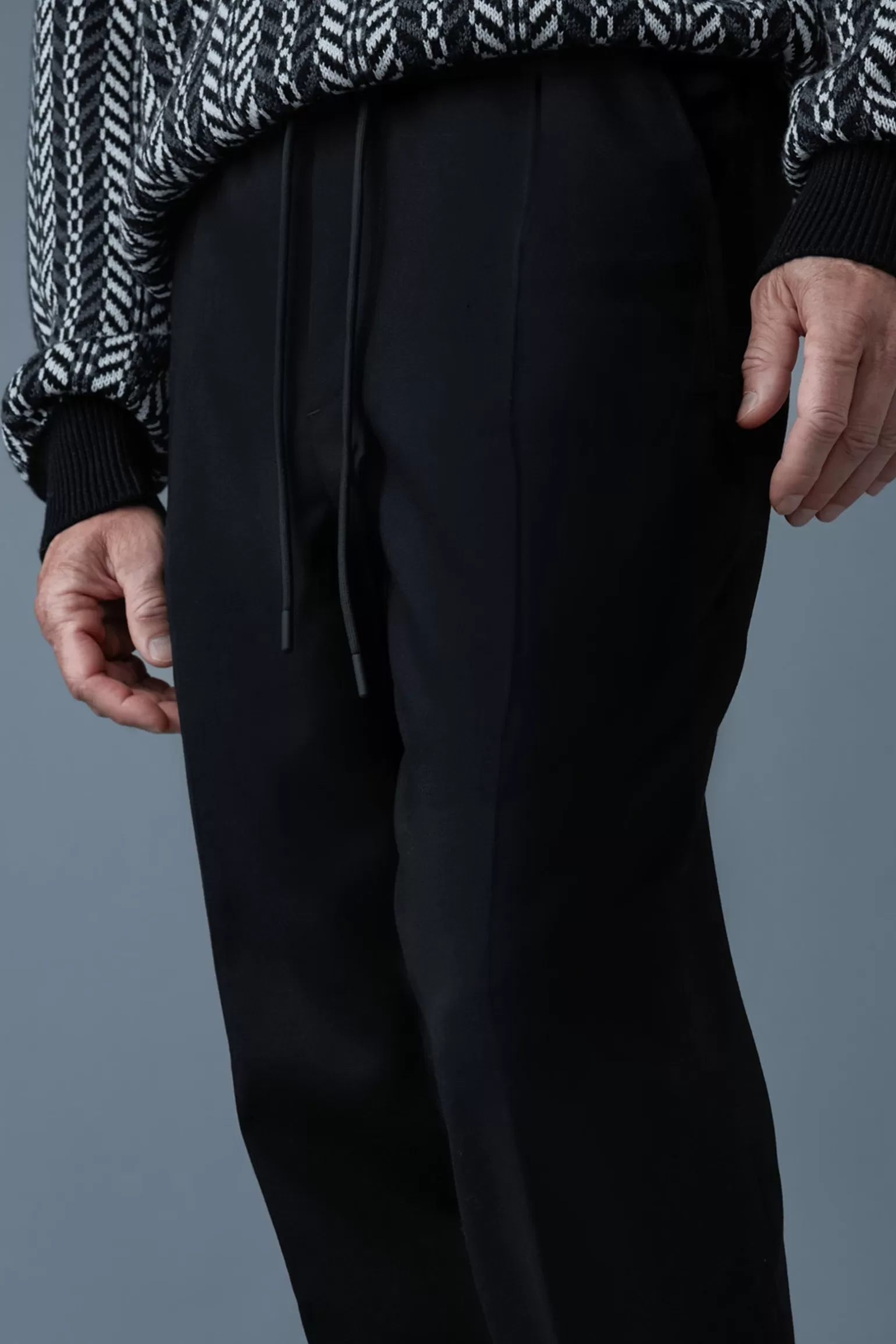 Mackage MARTIN Pleated wool pants with elasticized waist Black Outlet