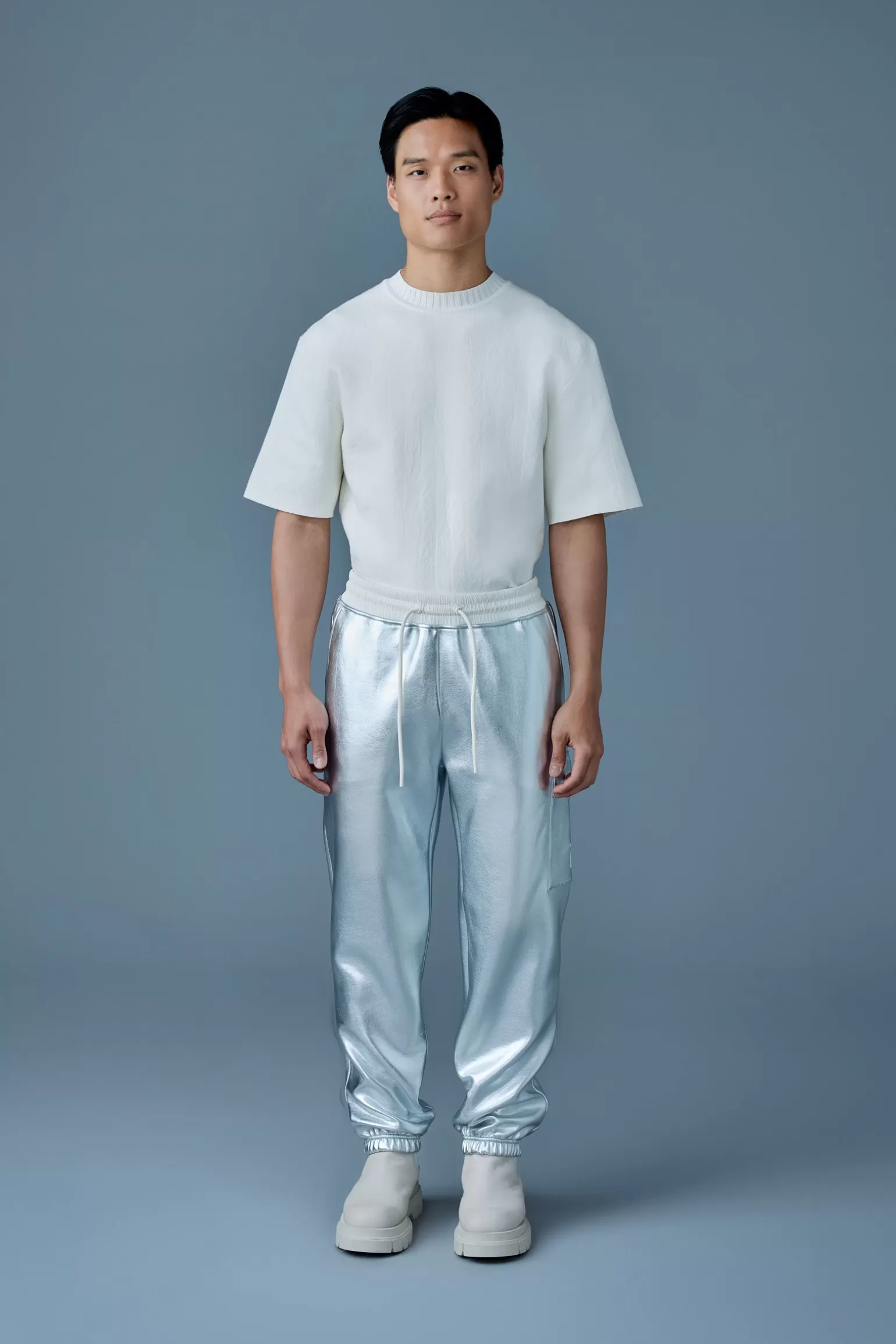 Mackage MARVIN-M Metallic double face jersey sweatpants Silver Hot