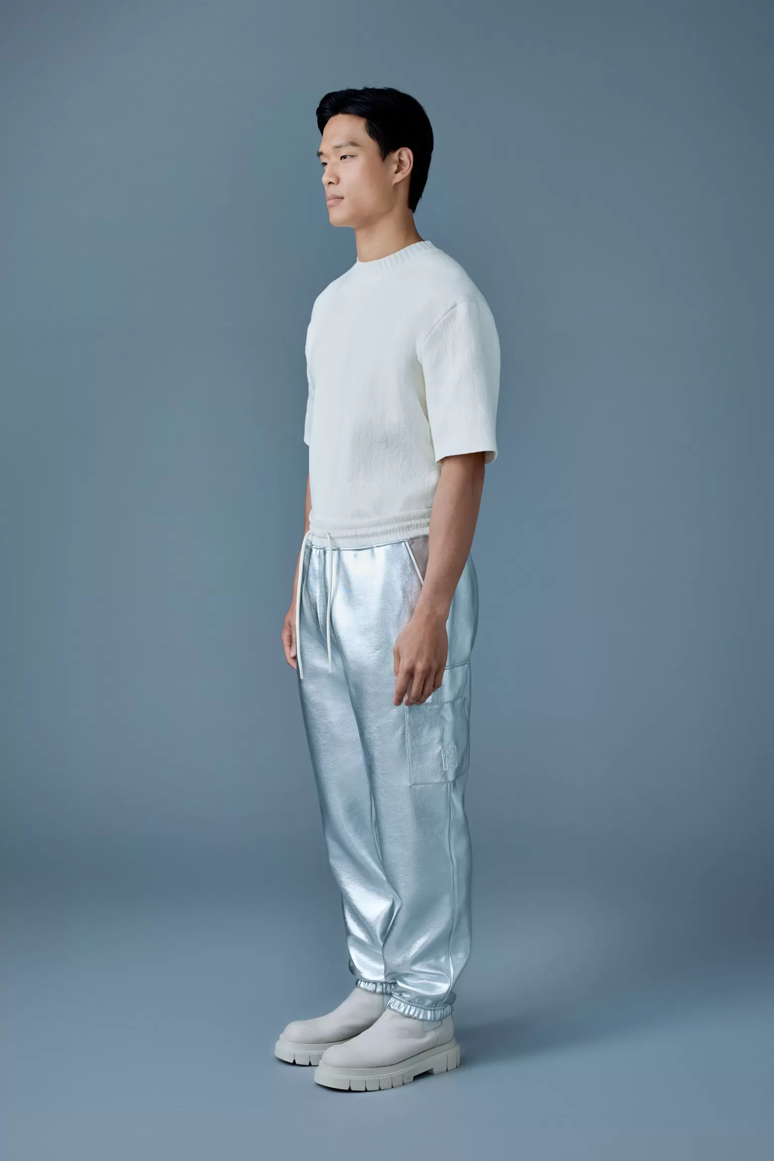 Mackage MARVIN-M Metallic double face jersey sweatpants Silver Hot